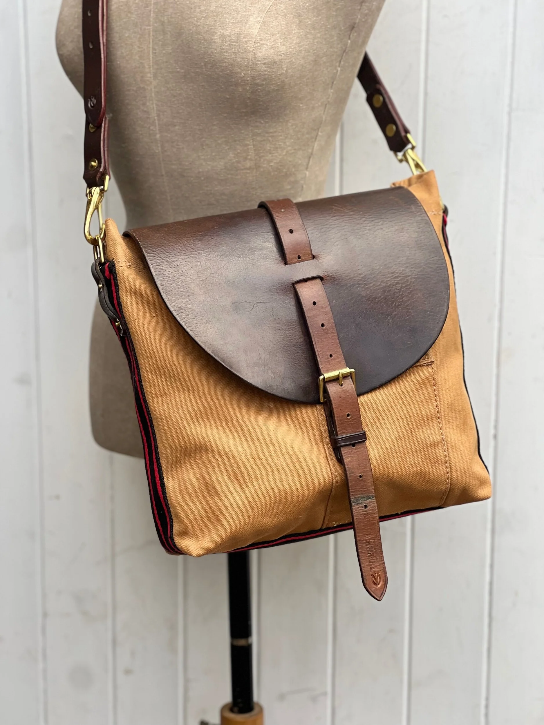 handmade repurposed canvas satchel bag rag of colts