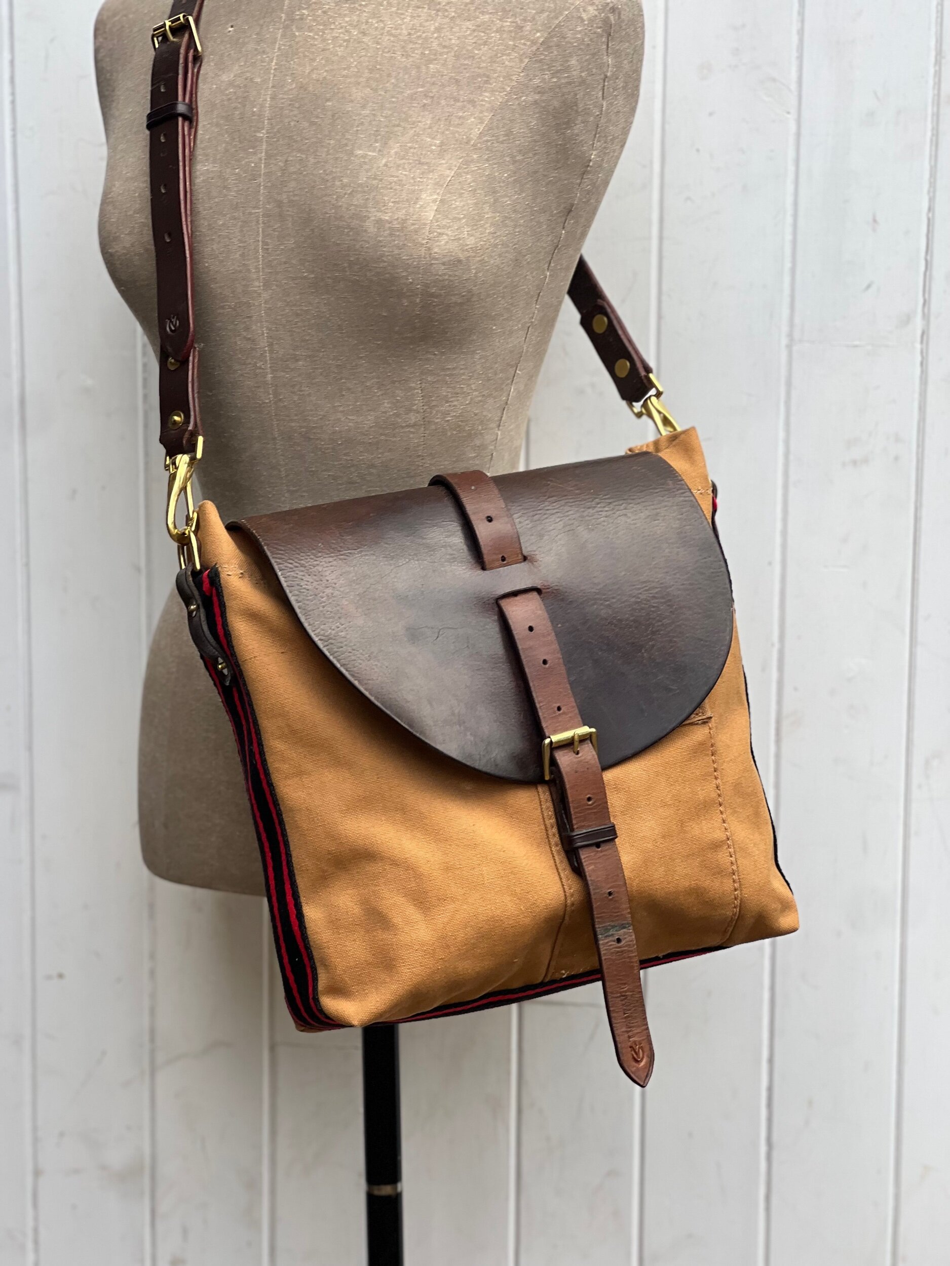 handmade repurposed canvas satchel bag rag of colts