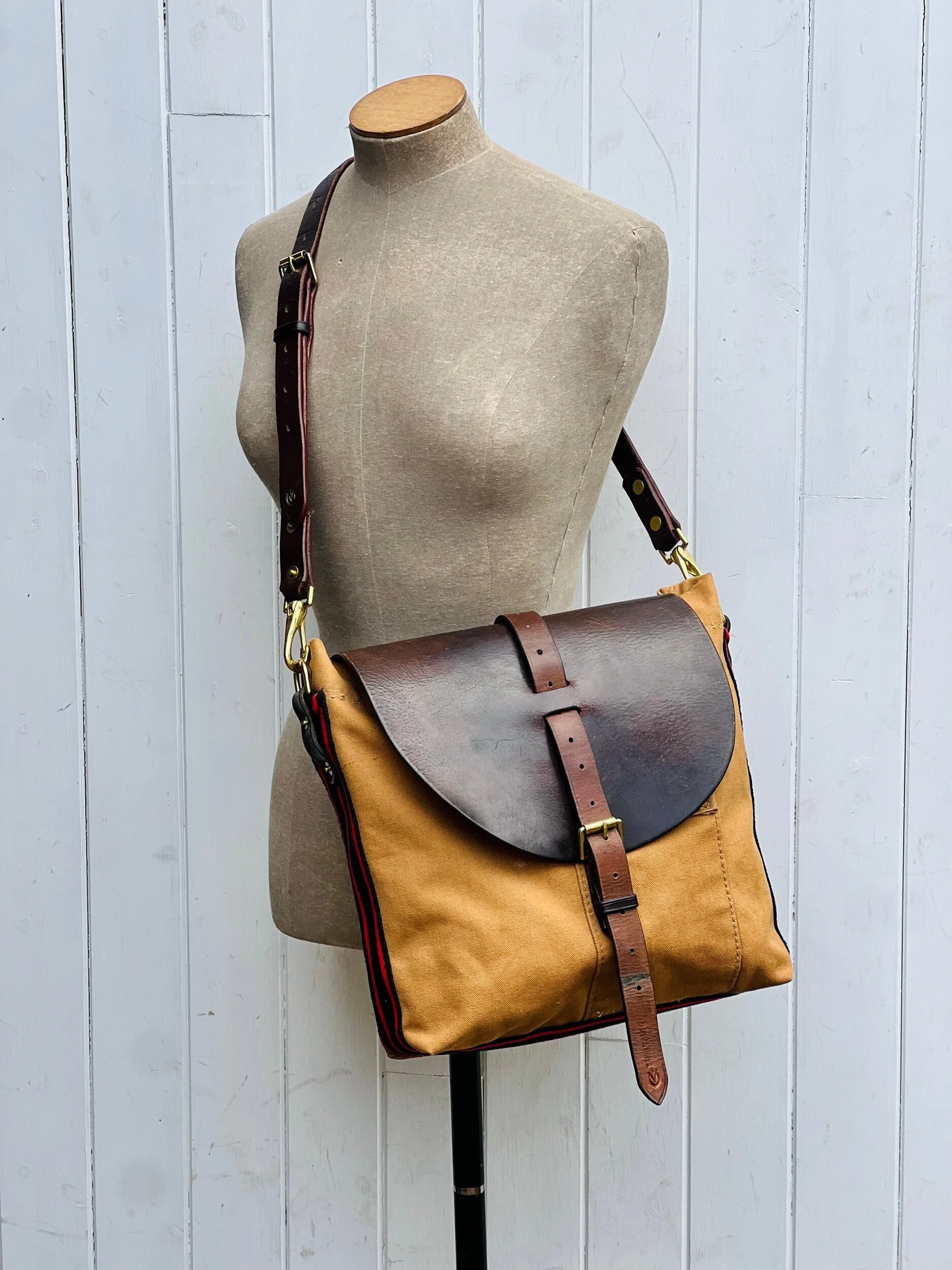 handmade repurposed canvas satchel bag rag of colts