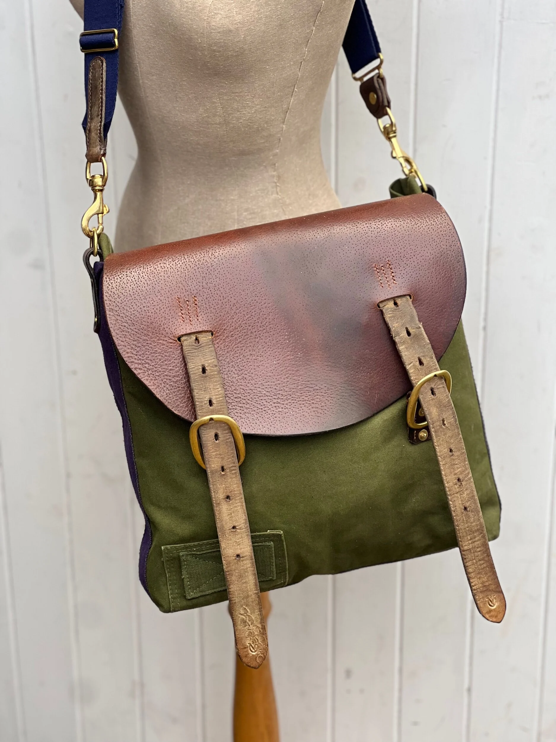 handmade repurposed canvas satchel bag rag of colts