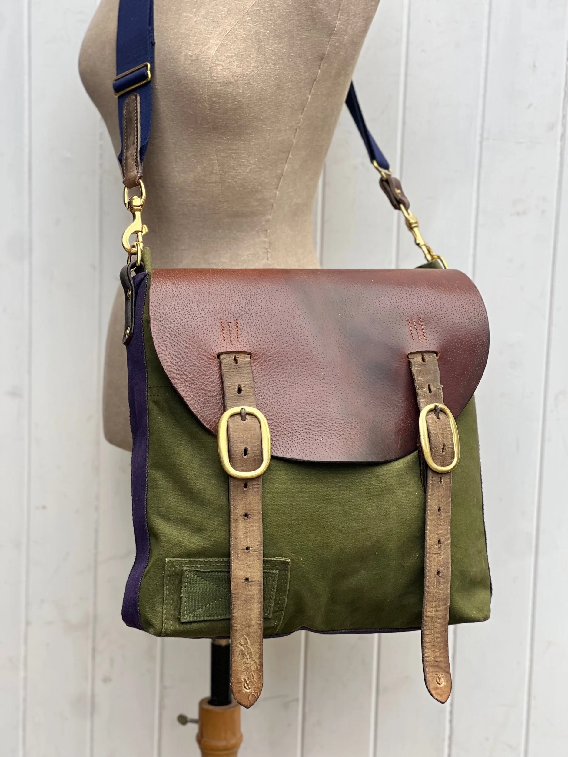 handmade repurposed canvas satchel bag rag of colts