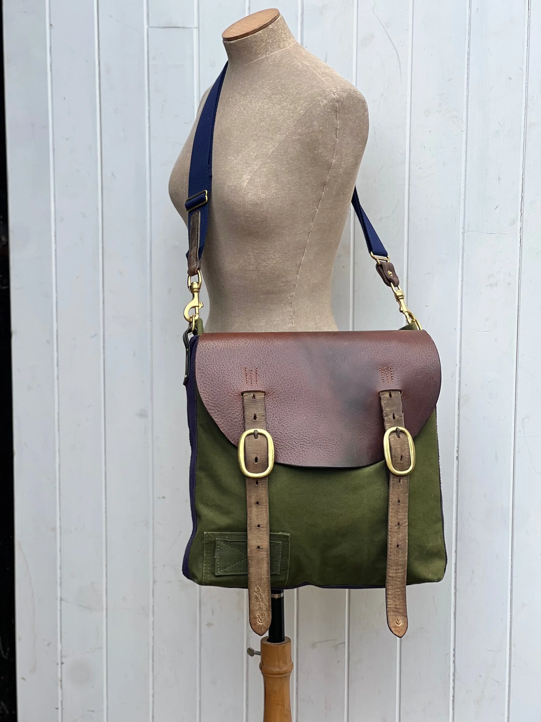 handmade repurposed canvas satchel bag rag of colts