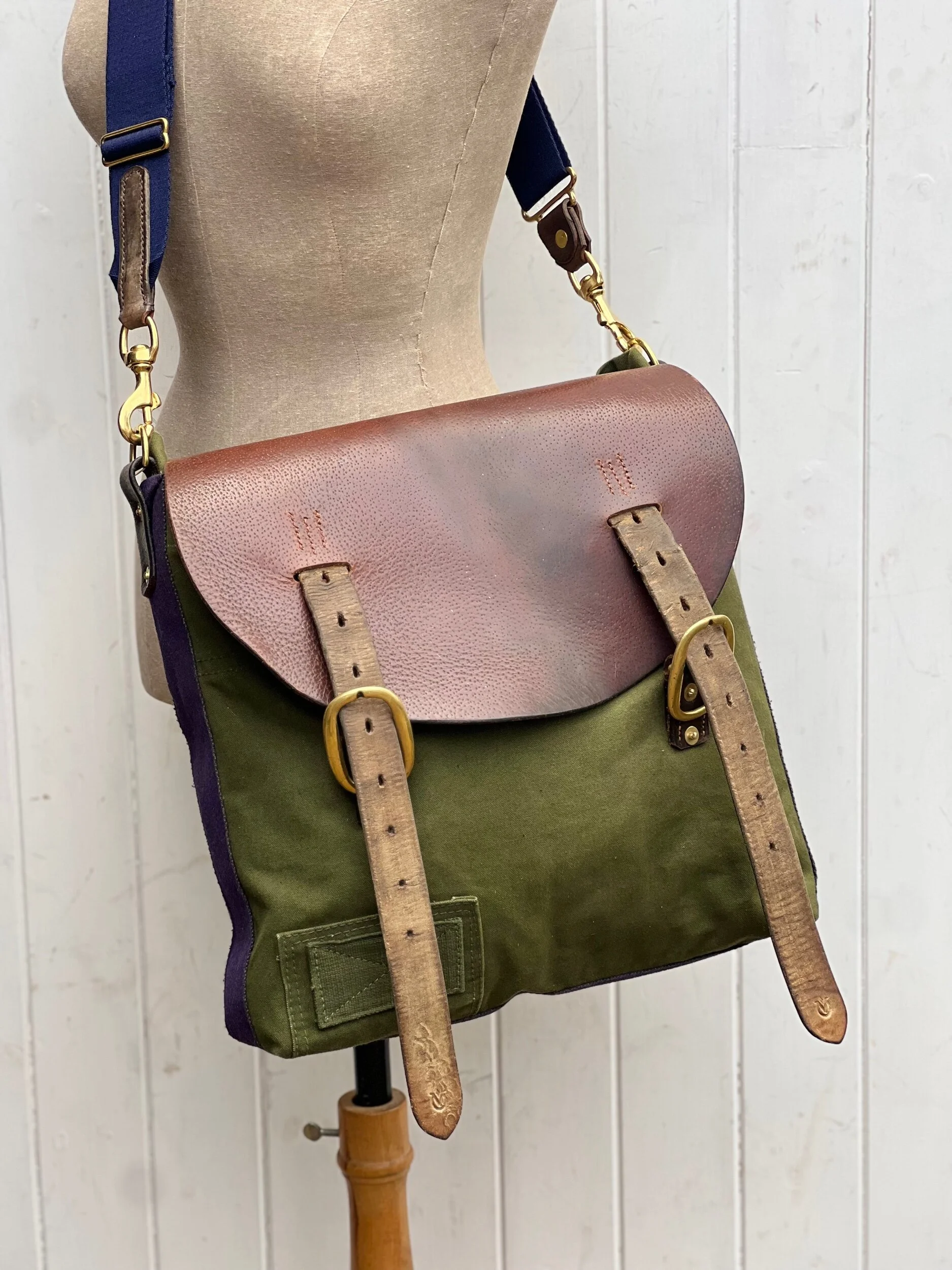 handmade repurposed canvas satchel bag rag of colts