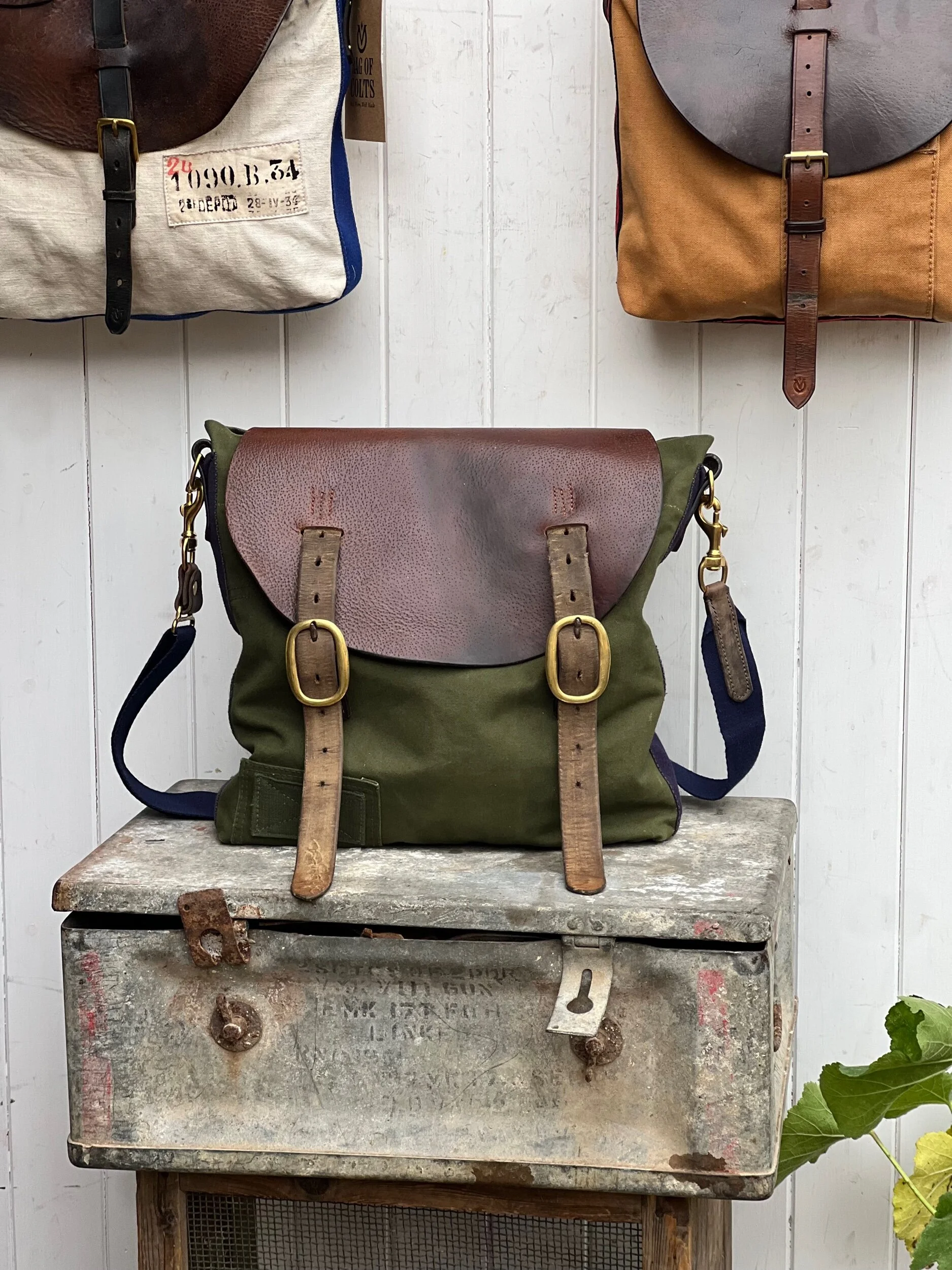 handmade repurposed canvas satchel bag rag of colts