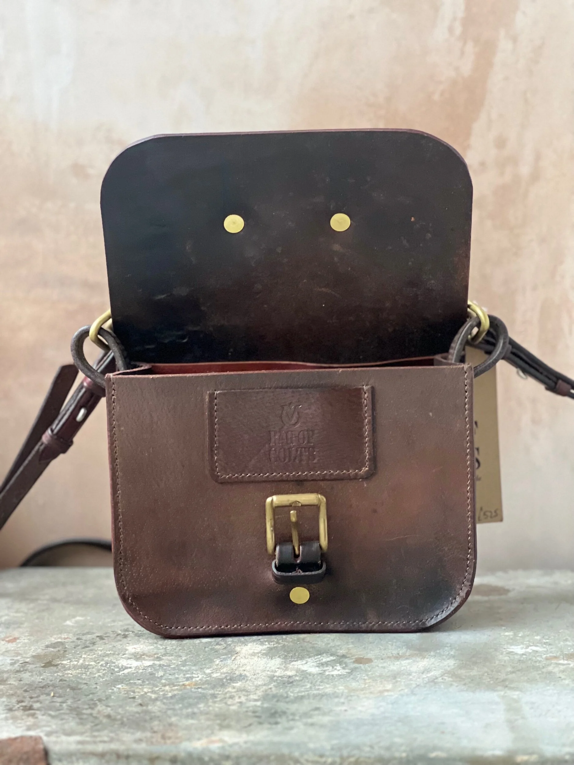 Rag of Colts handmade hand stitched repurposed leatherwork leather bag handbag belt bag saddle leather every day carry