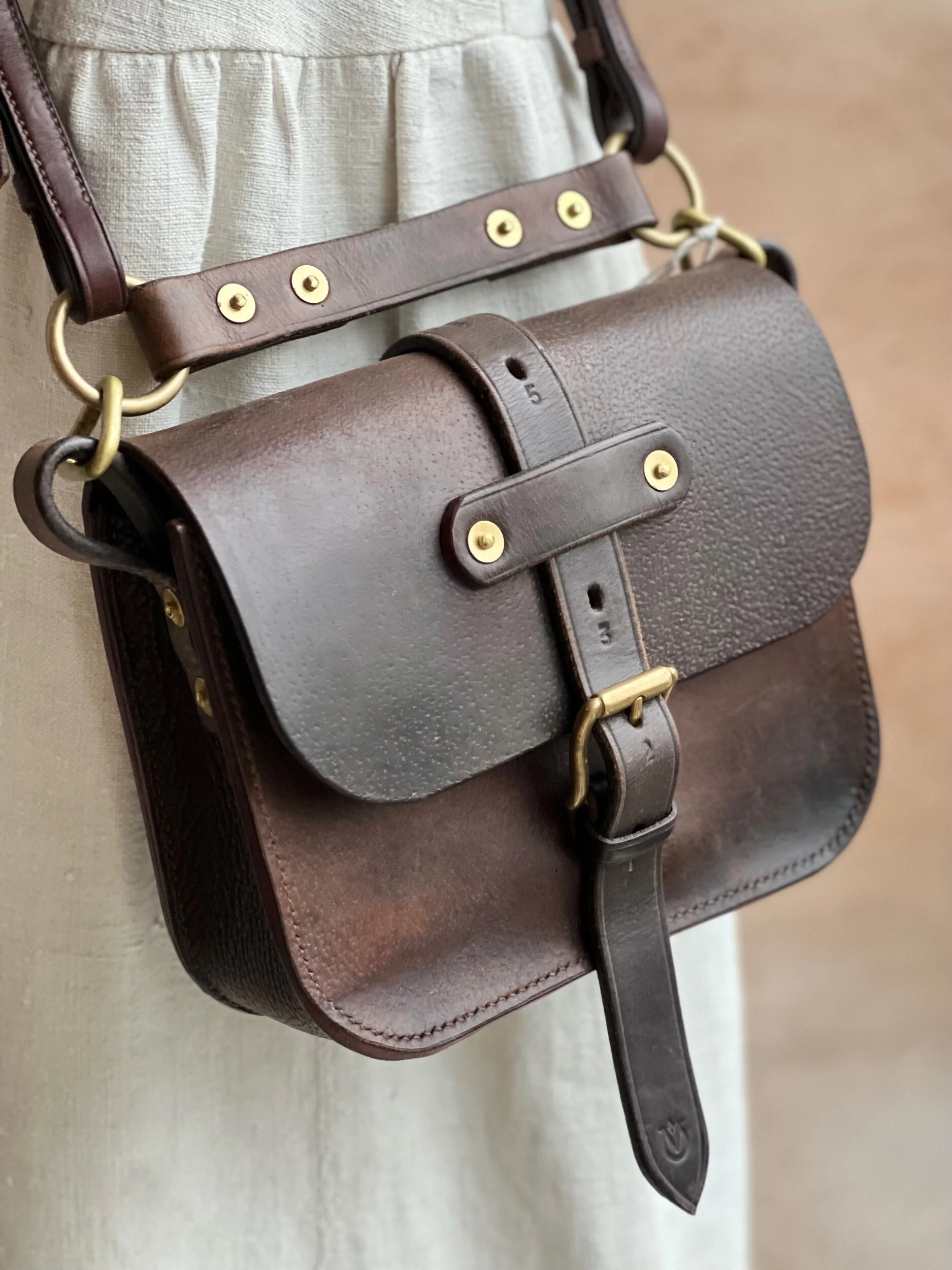 Rag of Colts handmade hand stitched repurposed leatherwork leather bag handbag belt bag saddle leather every day carry