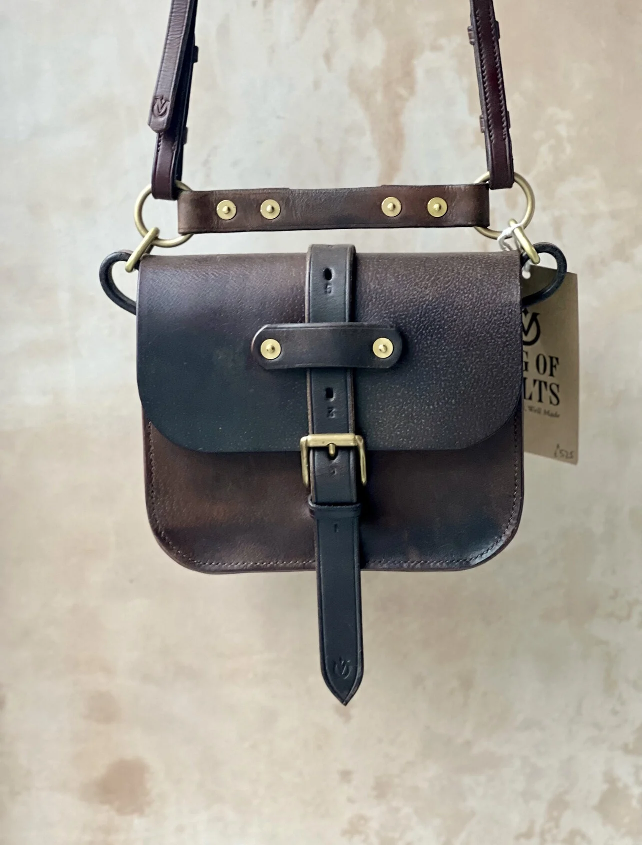 Rag of Colts handmade hand stitched repurposed leatherwork leather bag handbag belt bag saddle leather every day carry