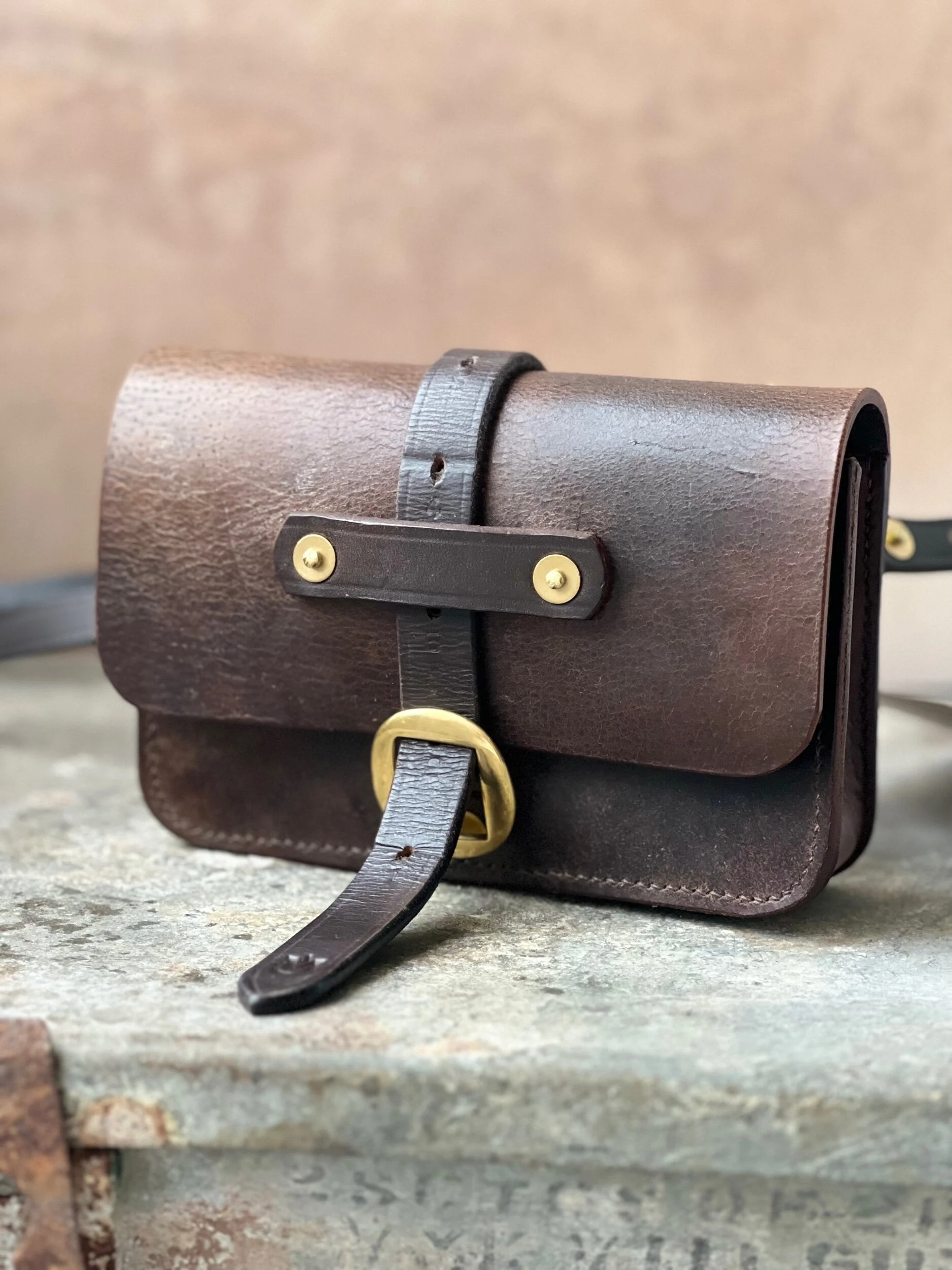 Rag of Colts handmade hand stitched repurposed leatherwork leather bag handbag belt bag saddle leather every day carry