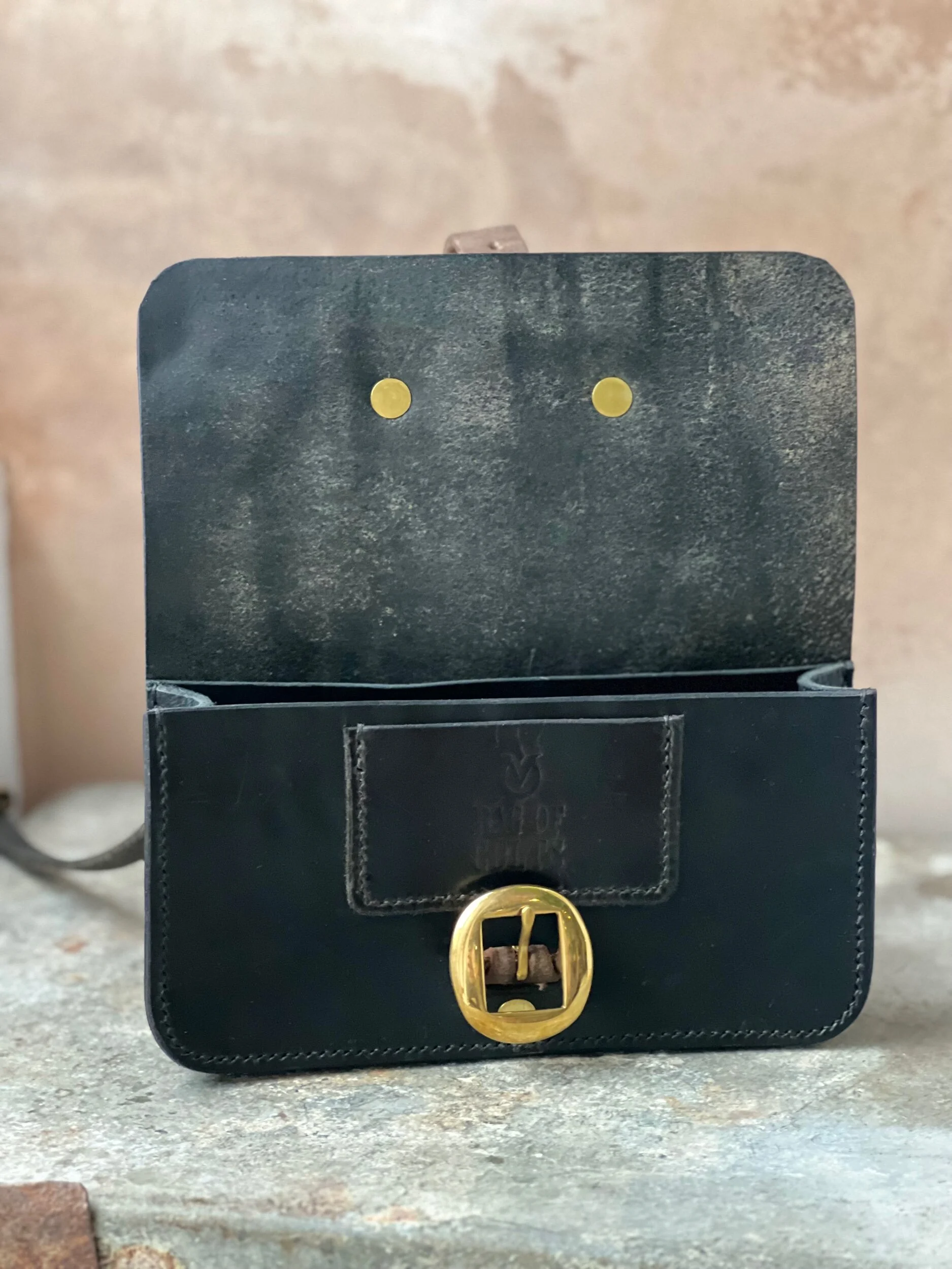 handmade repurposed rag of colts jean belt bag handbag saddle leather