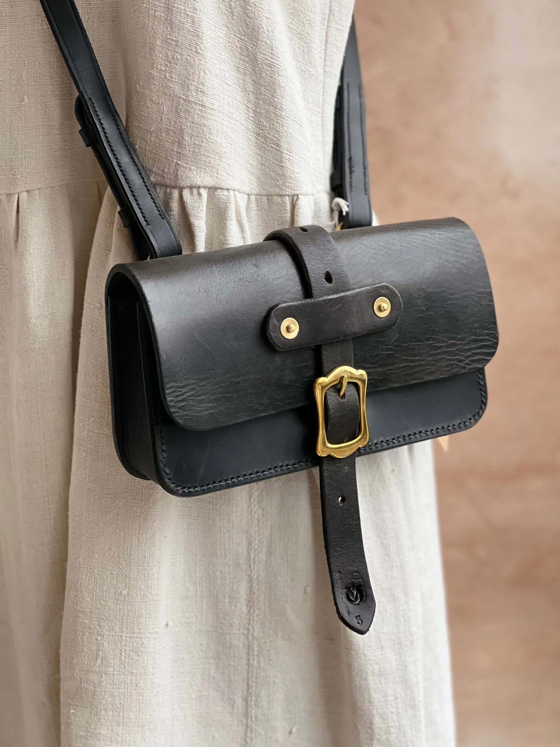 handmade repurposed rag of colts jean belt bag handbag saddle leather