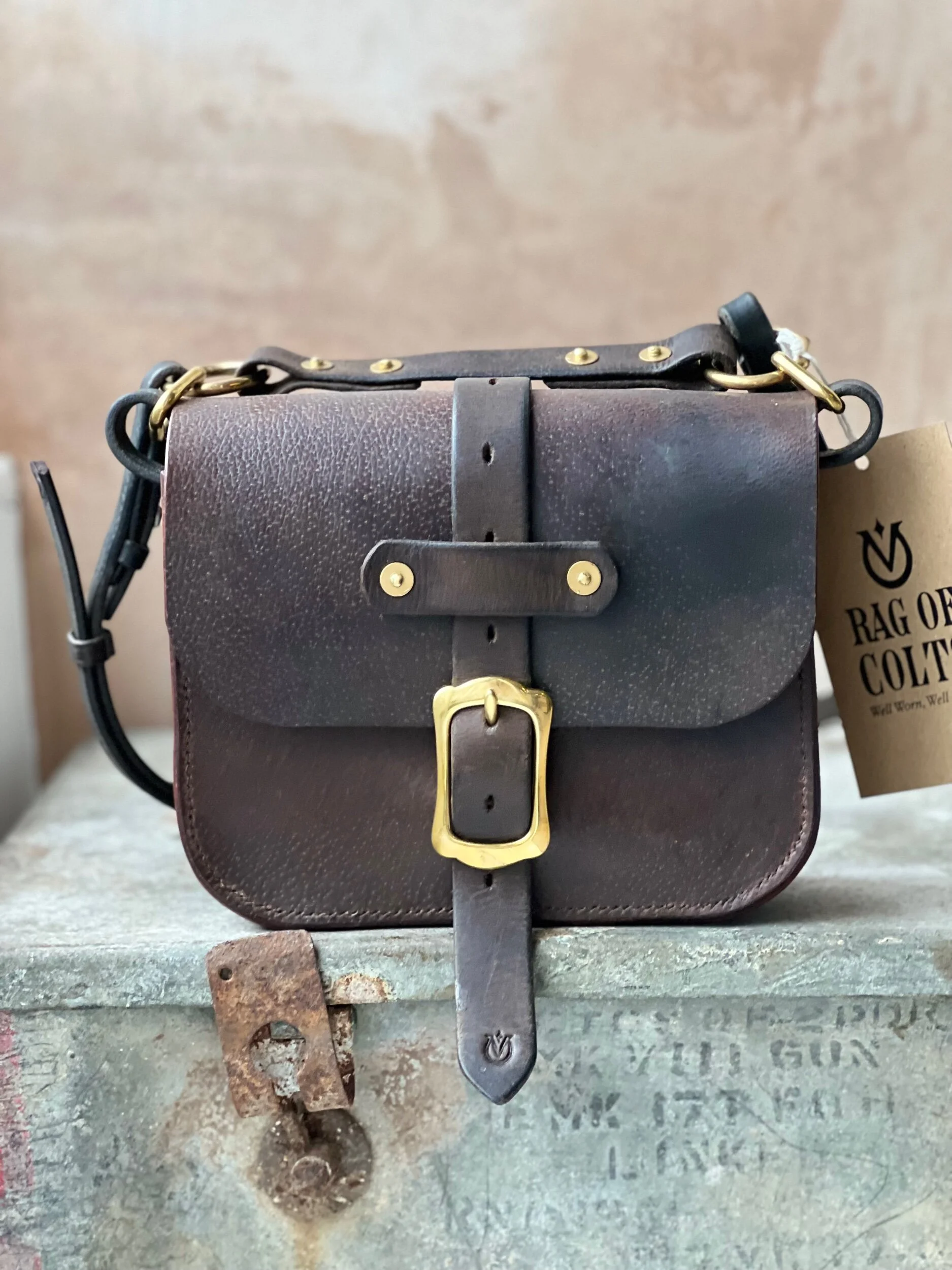 Rag of Colts handmade handstitched repurposed saddle leather handbag bag leatherwork leather bag