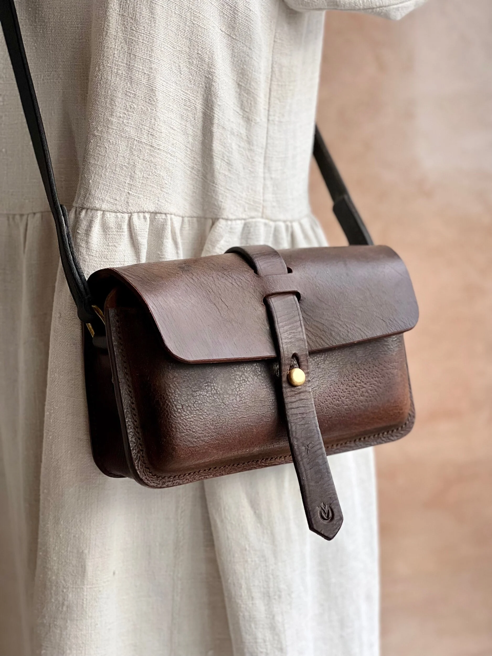 Rag of Colts handmade repurposed saddle leather handbag hand stitched