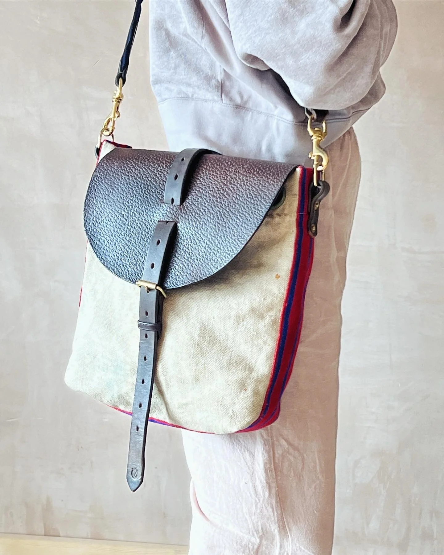 Rag of Colts  repurposed military canvas satchel bag messenger bag man bag handmade slow fashion