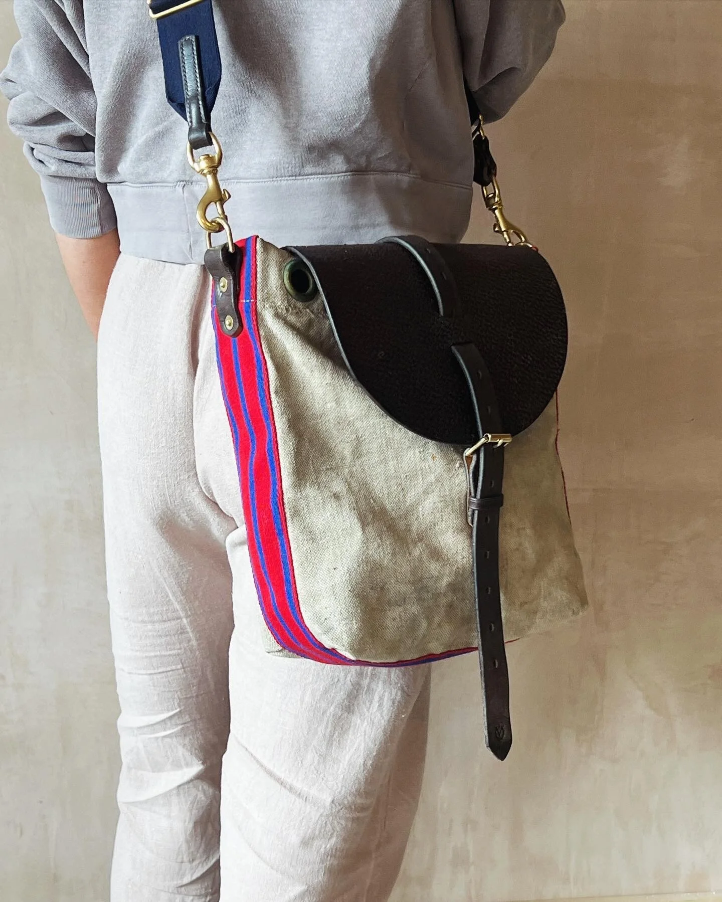 Rag of Colts  repurposed military canvas satchel bag messenger bag man bag handmade slow fashion