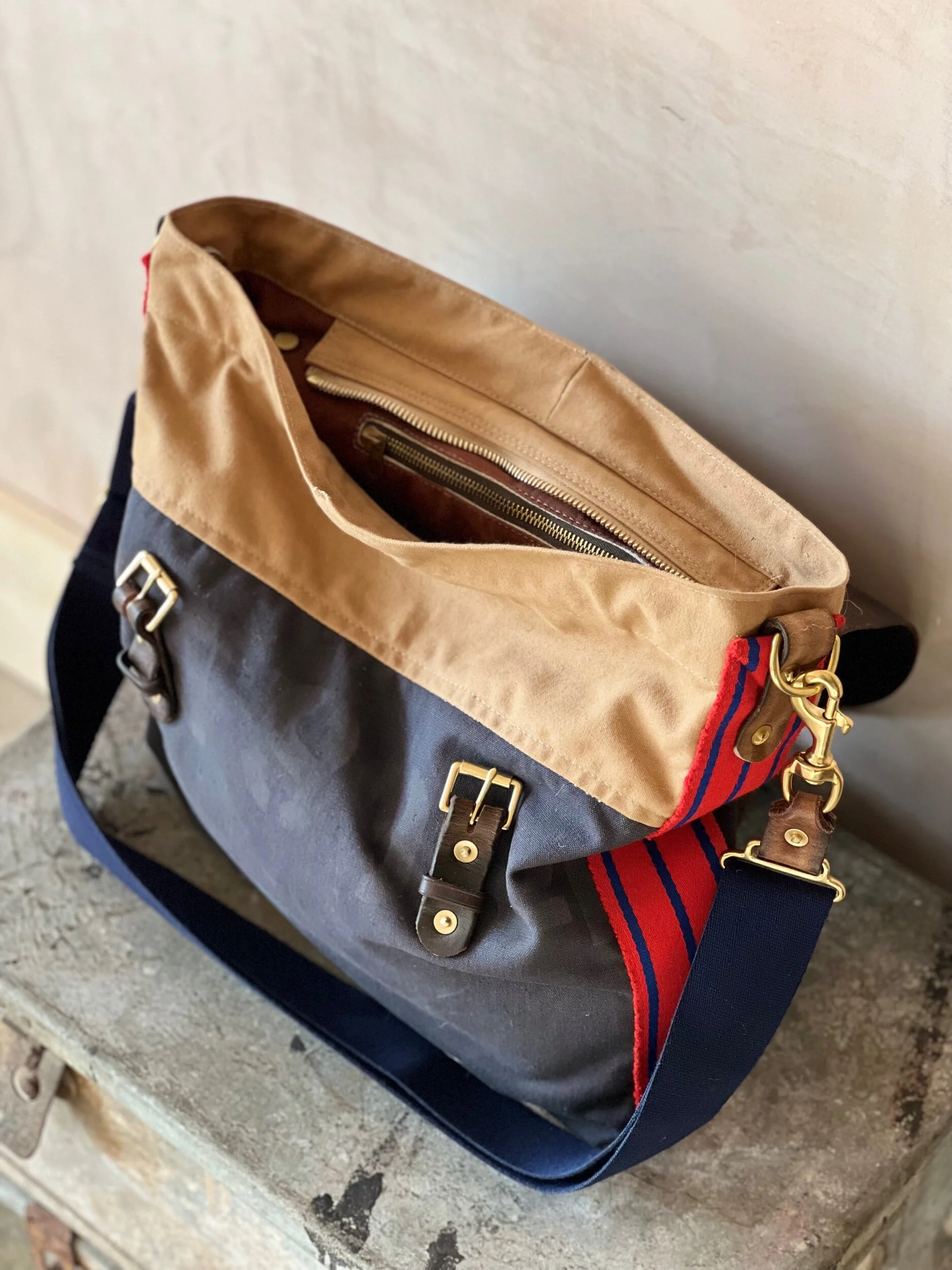 Rag of Colts  repurposed military canvas satchel bag messenger bag man bag handmade slow fashion