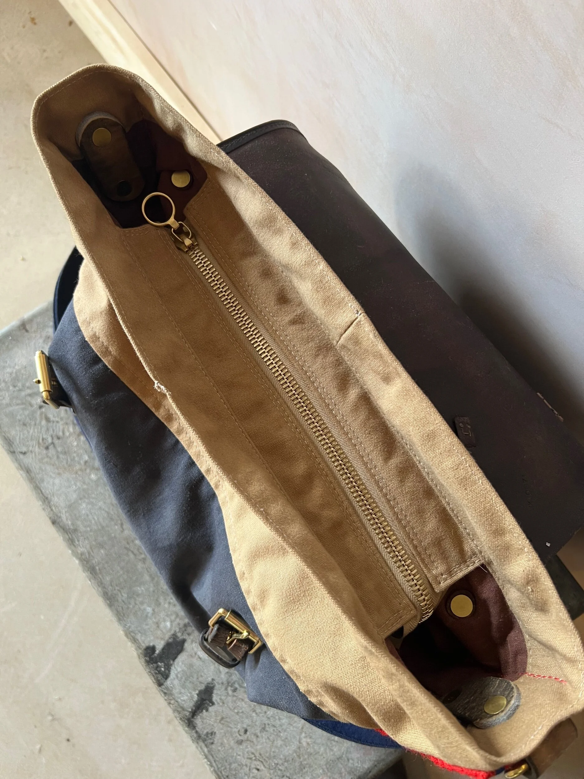Rag of Colts  repurposed military canvas satchel bag messenger bag man bag handmade slow fashion