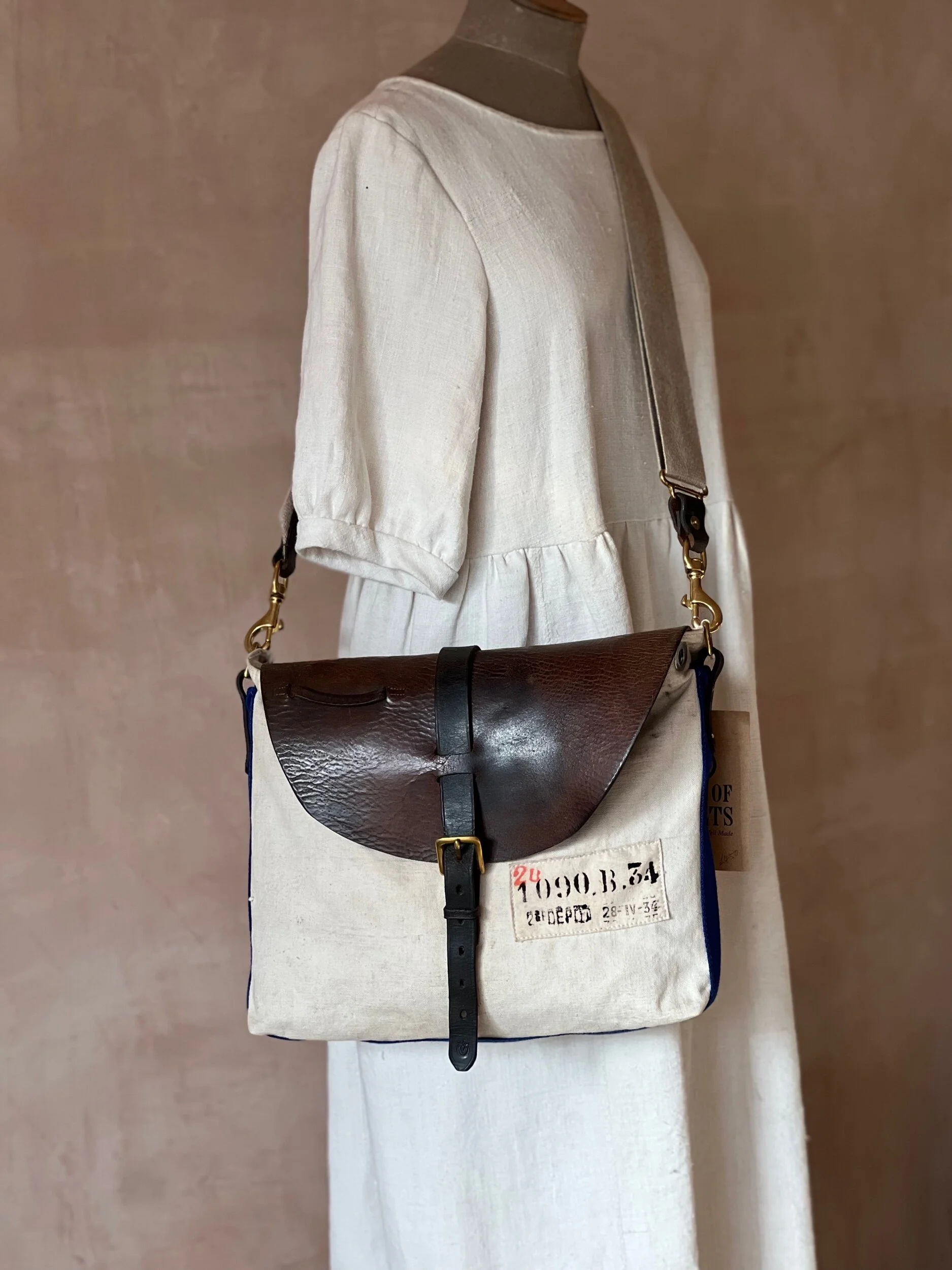 Rag of Colts repurposed vintage canvas satchel bag