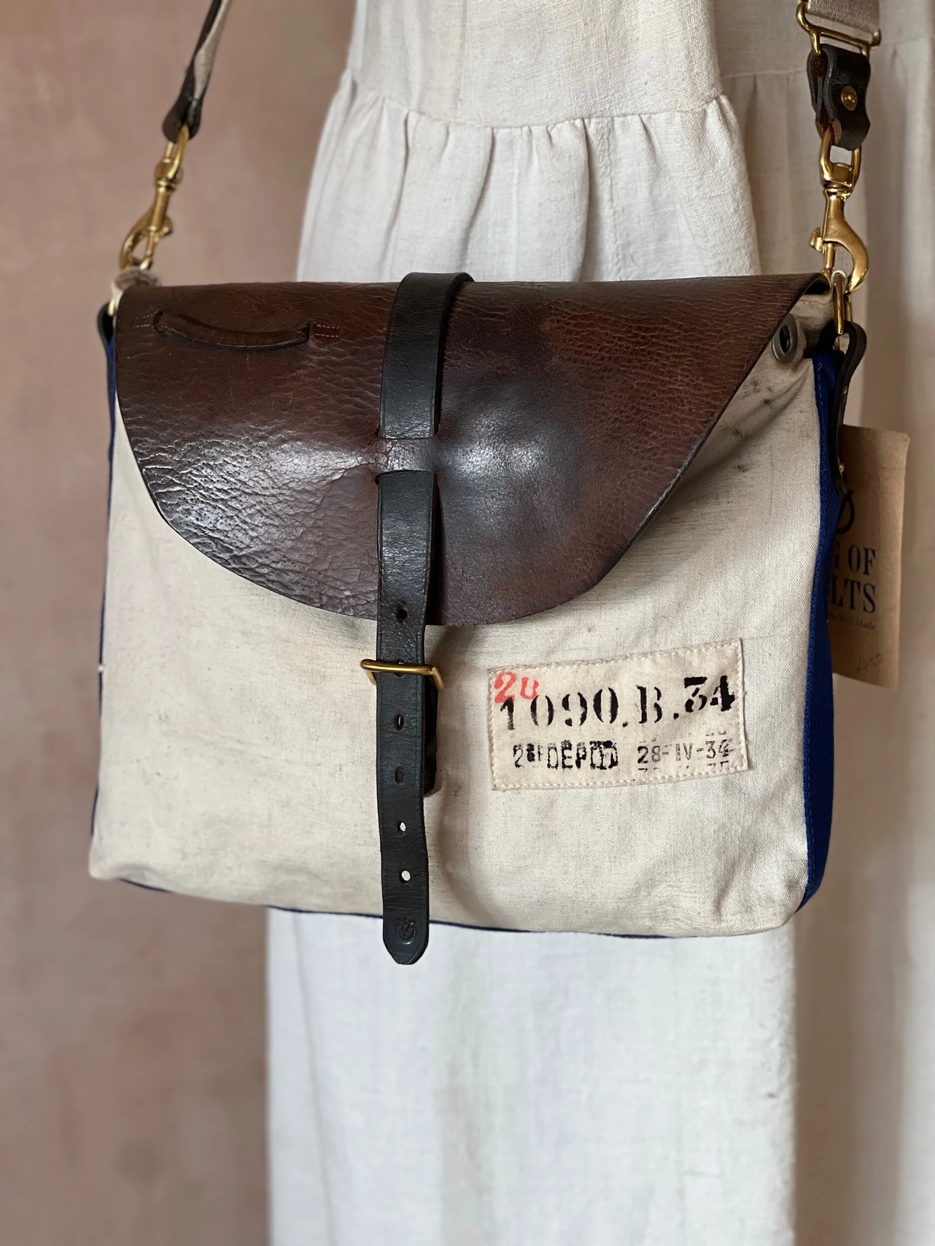 Rag of Colts repurposed vintage canvas satchel bag