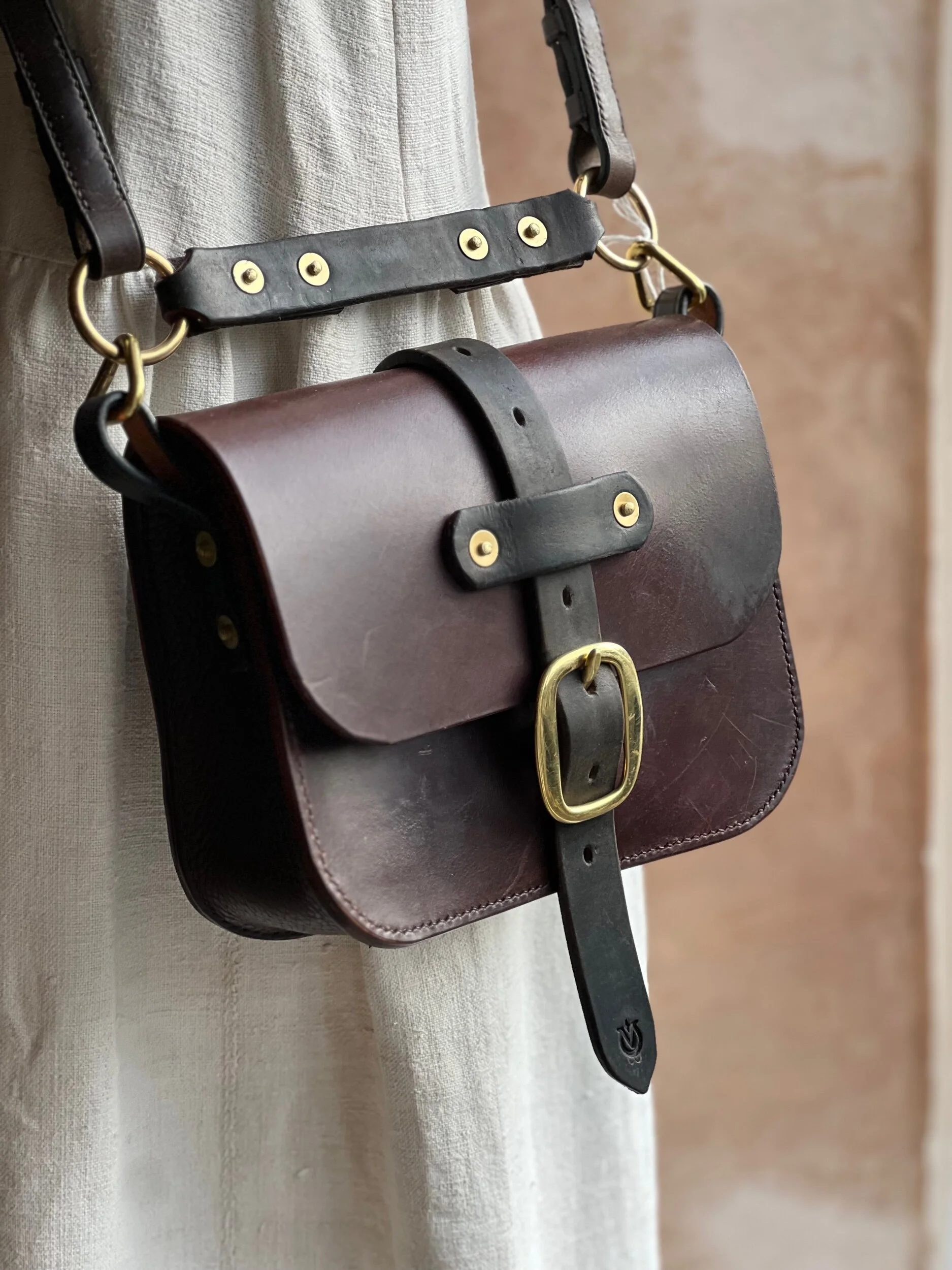 Rag of Colts handmade hand stitched repurposed saddle leather handbag