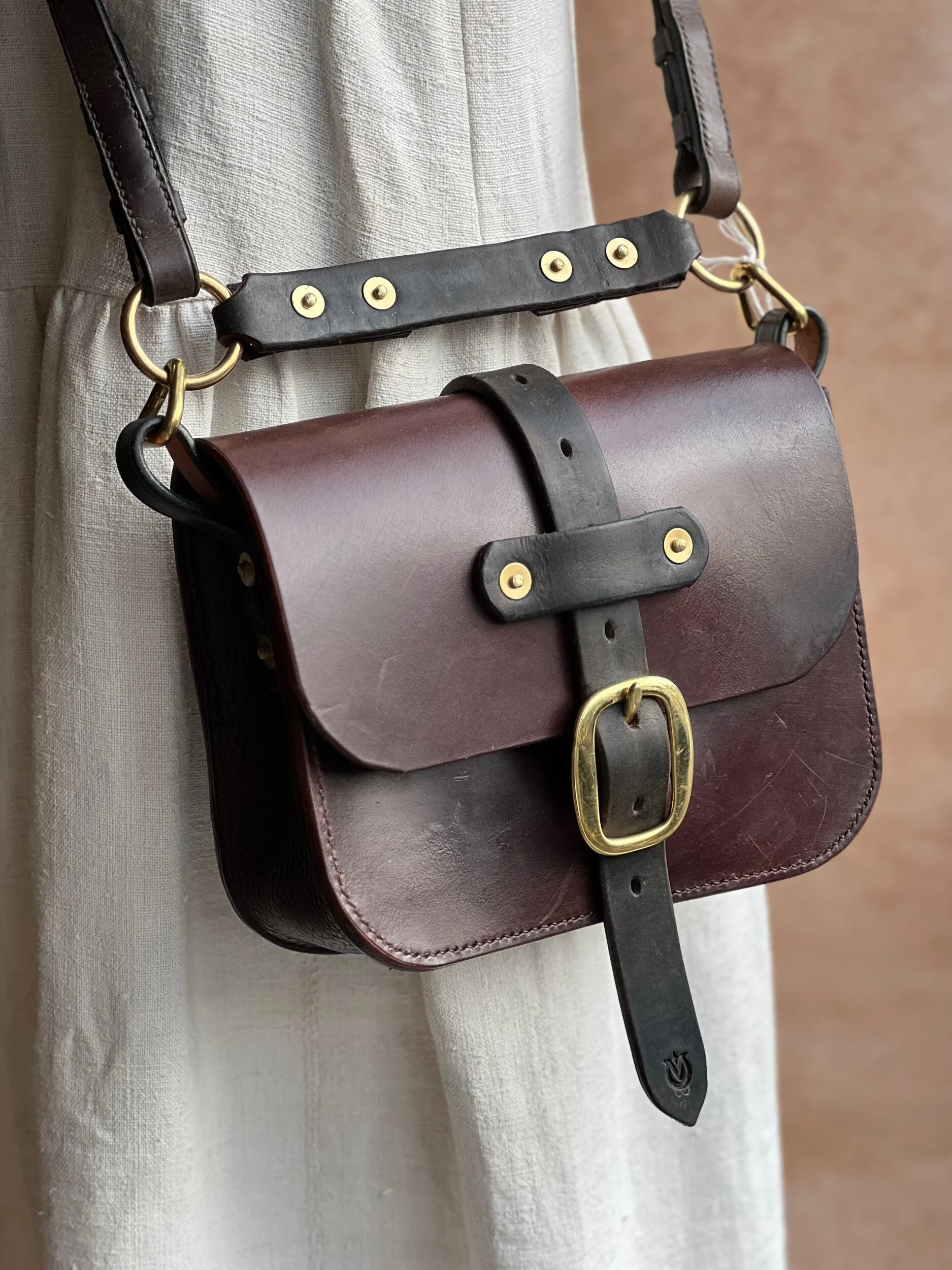 Rag of Colts handmade hand stitched repurposed saddle leather handbag