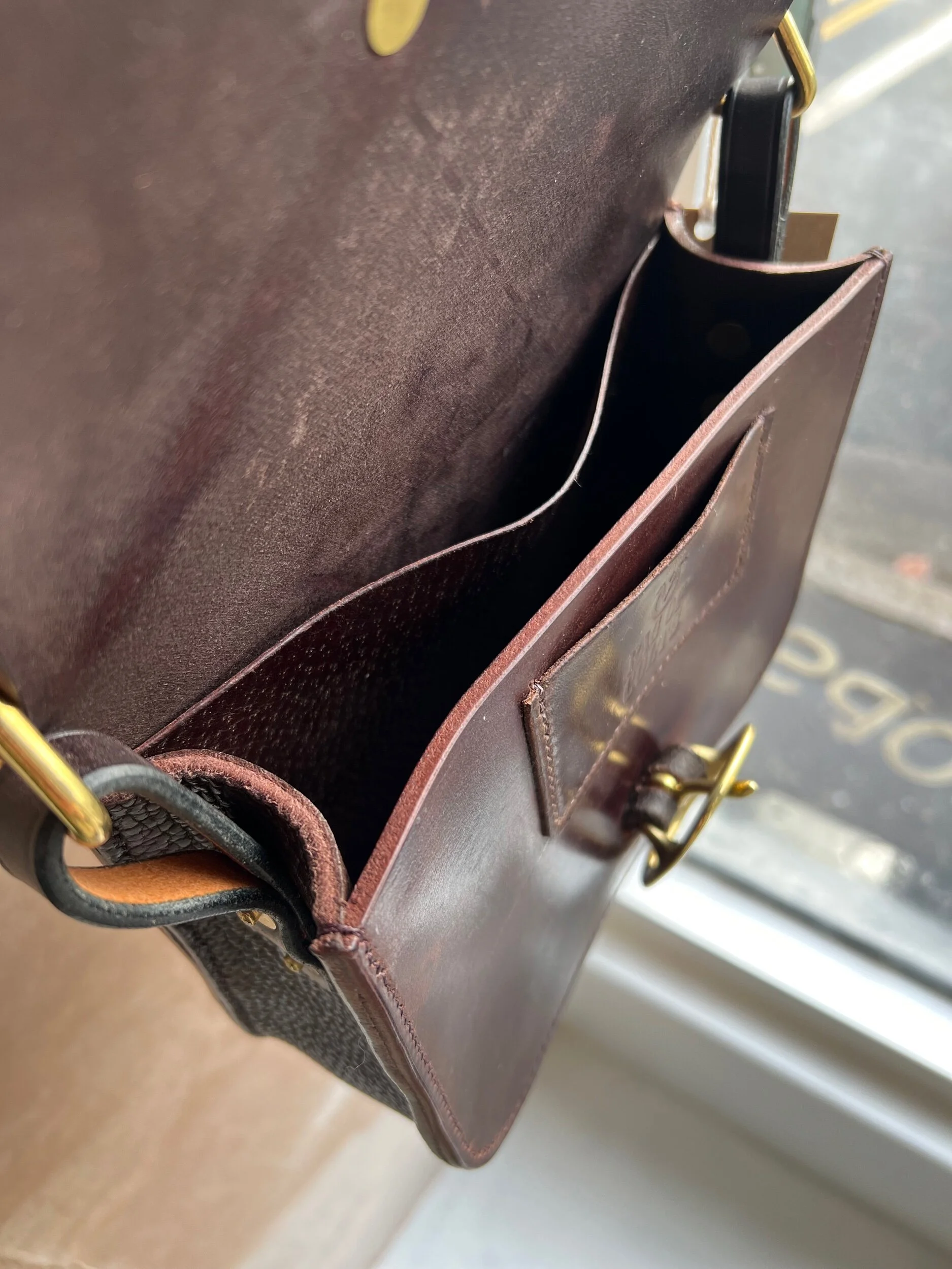 Rag of Colts handmade hand stitched repurposed saddle leather handbag