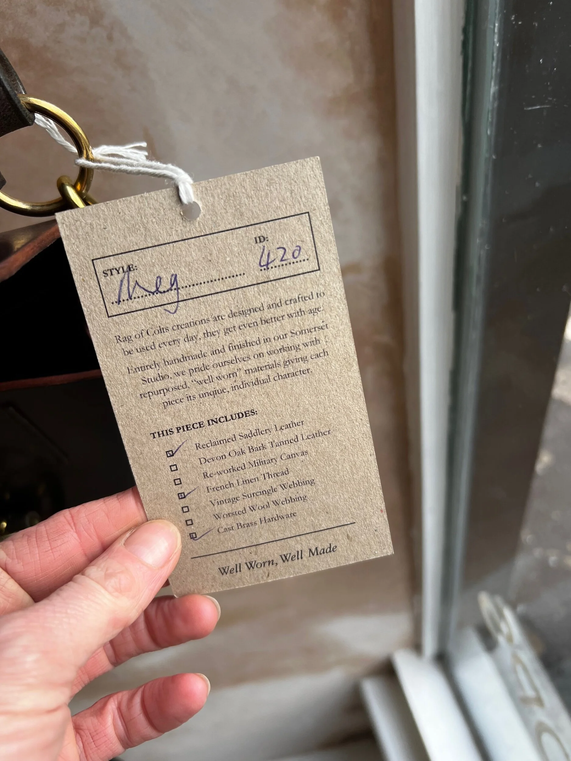 Rag of Colts handmade hand stitched repurposed saddle leather handbag