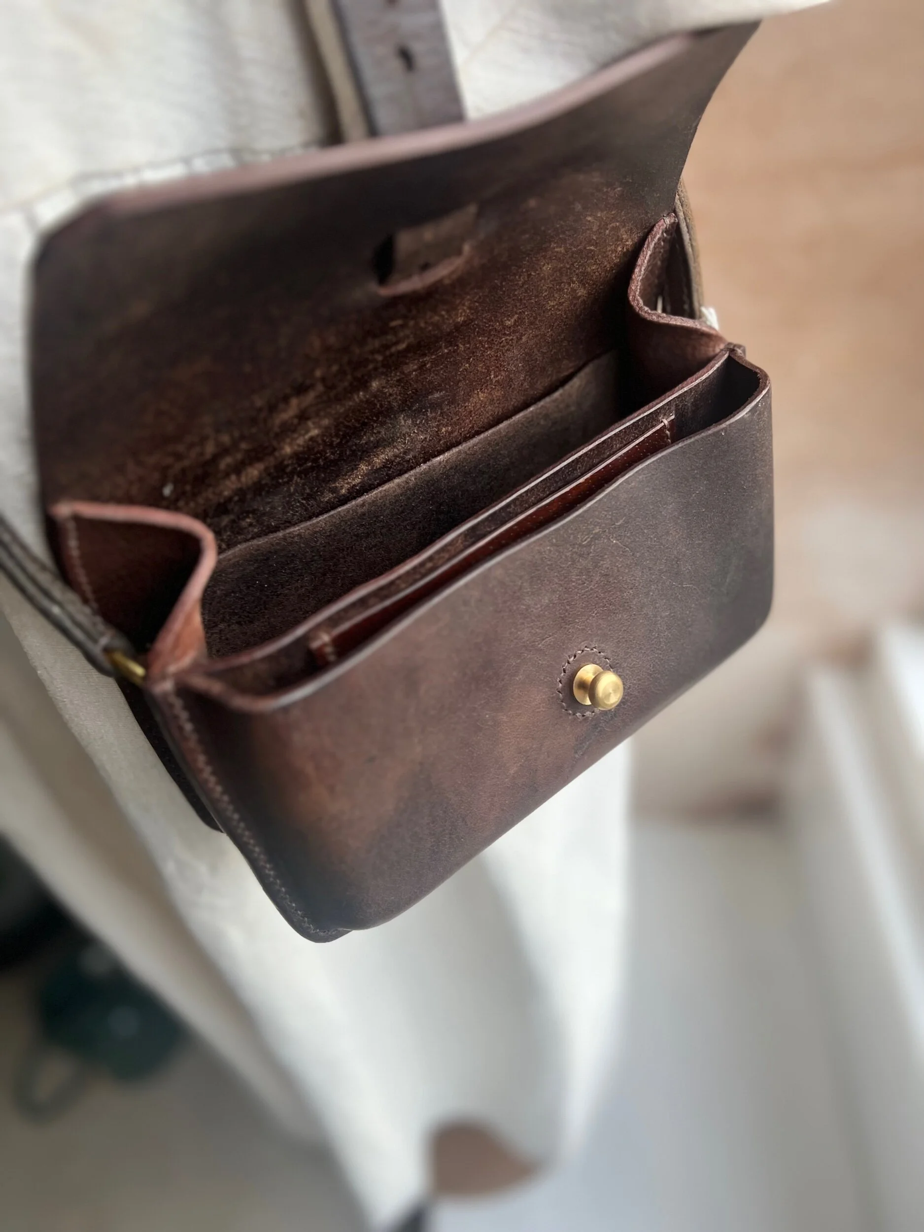 rag of colts handmade leather bag handbag repurposed leatherwork handstitched saddle leather