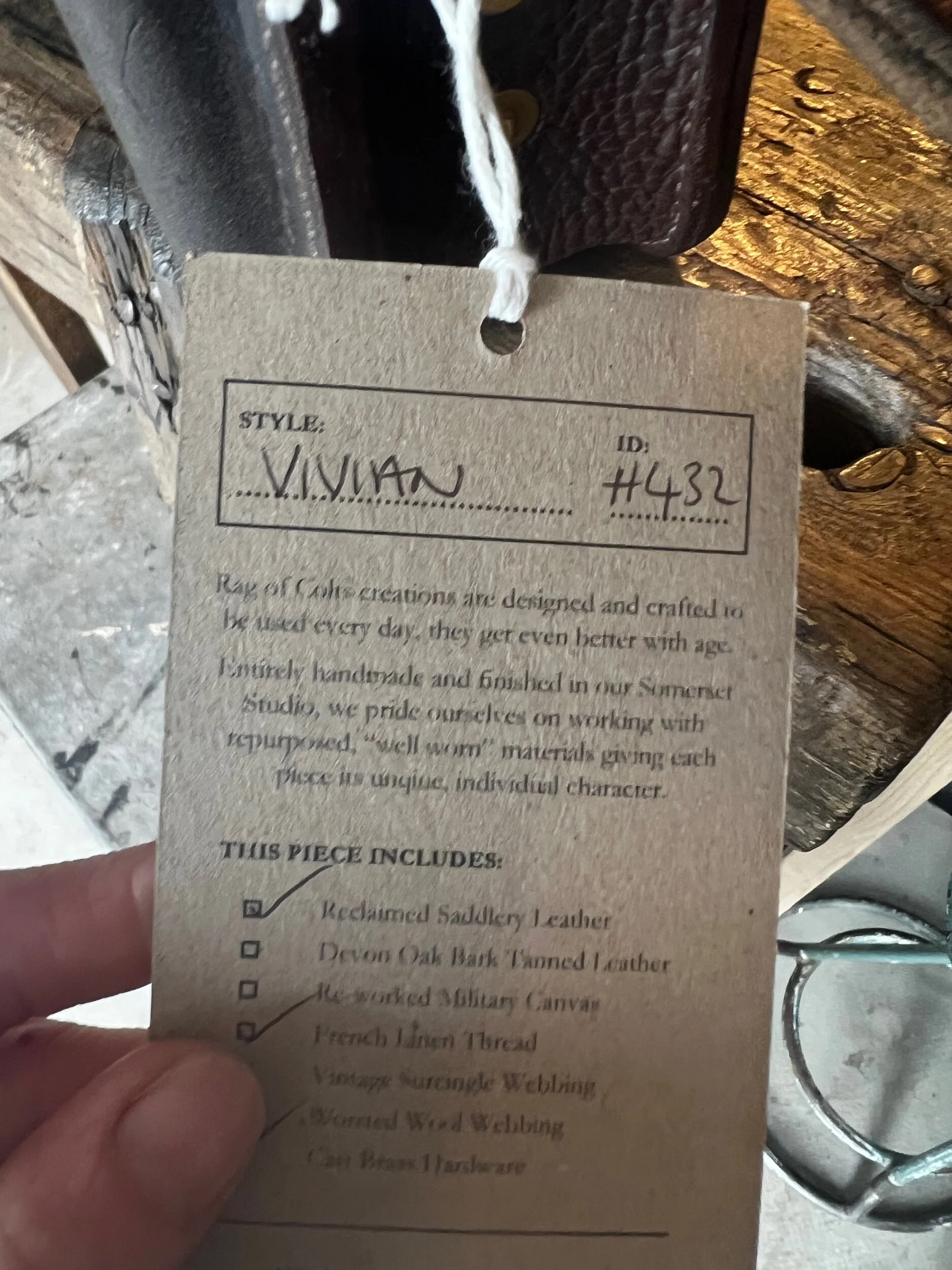 rag of colts handmade leather bag handbag repurposed leatherwork handstitched saddle leather