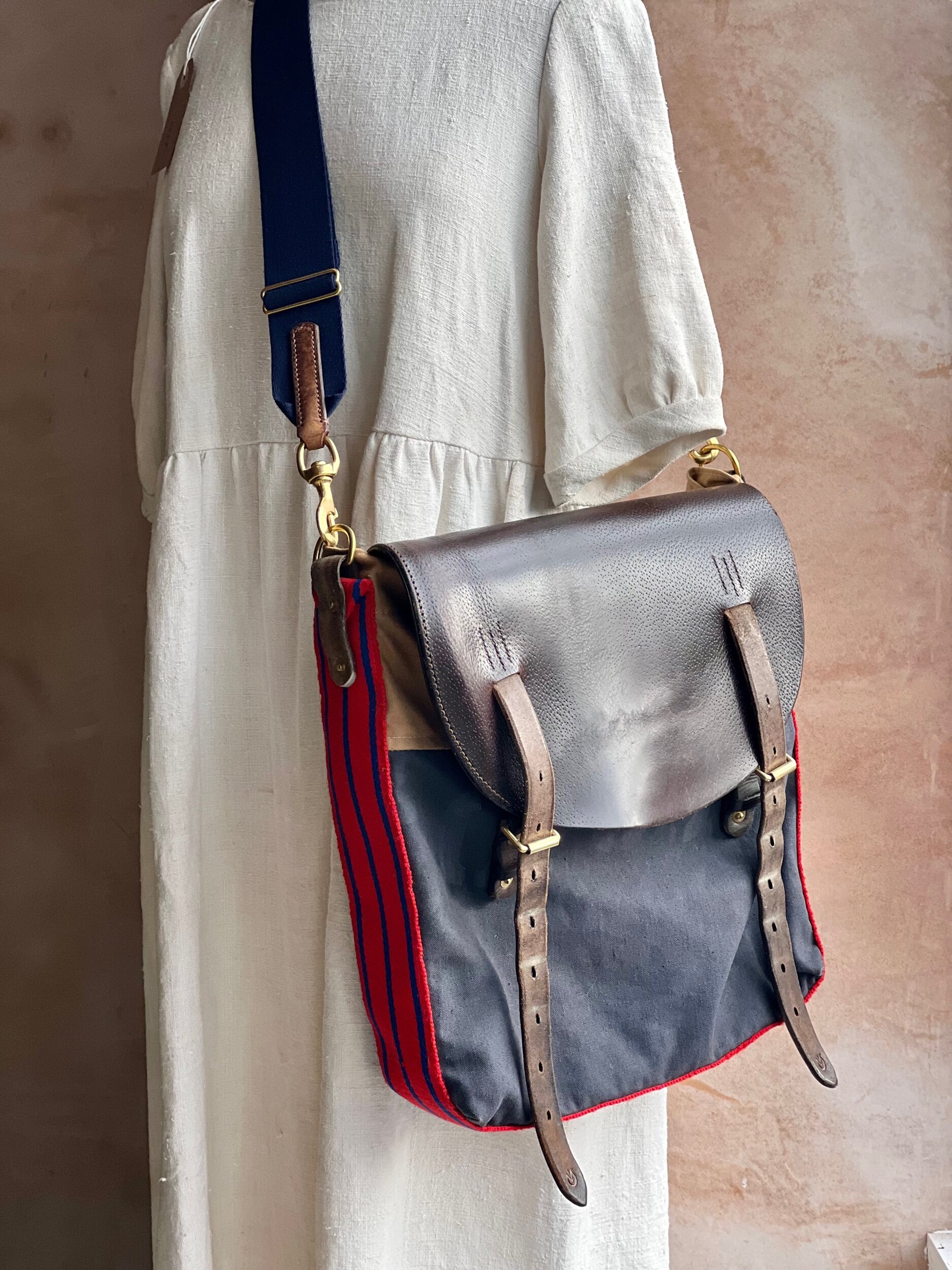 Rag of Colts  repurposed military canvas satchel bag messenger bag man bag handmade slow fashion