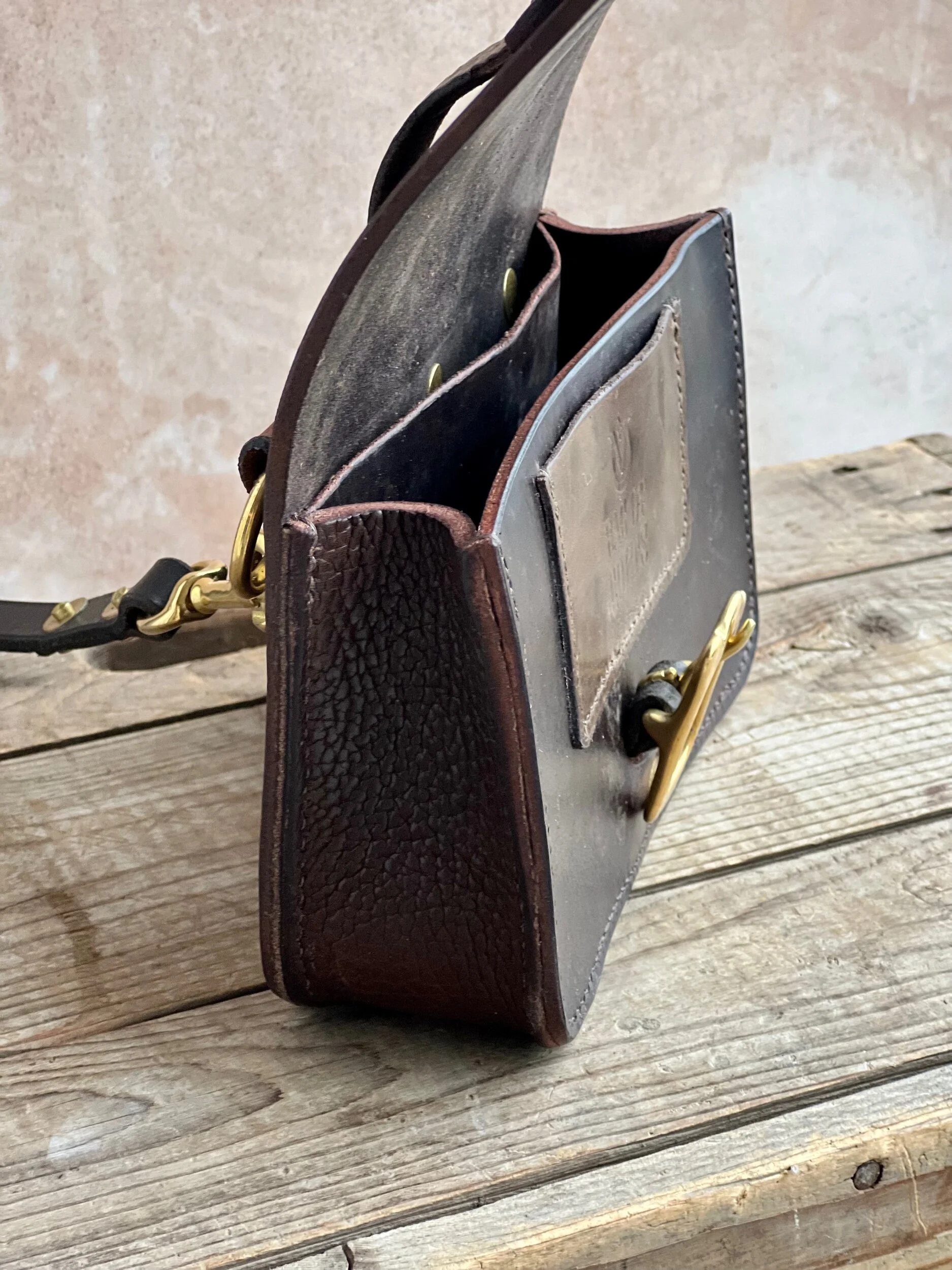 Rag of Colts handmade repurposed leather hand stitched handbag beltbag love