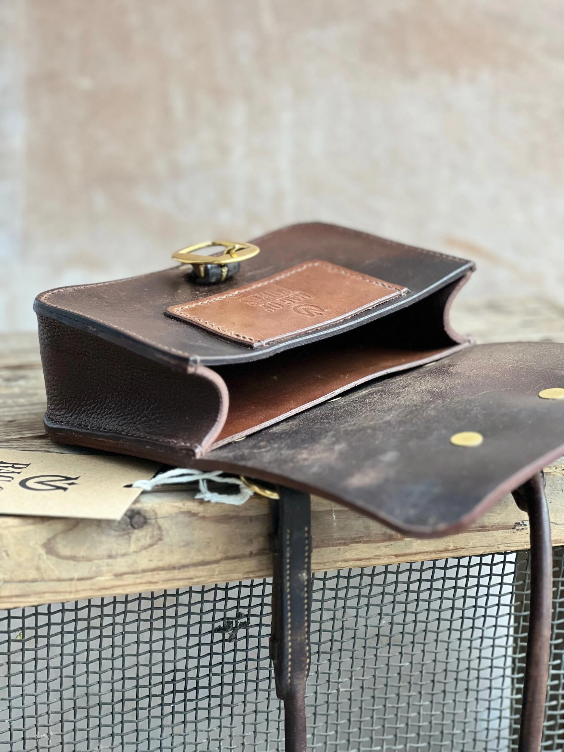 rag of colts handmade repurposed leather hand stitched handbag beltbag love