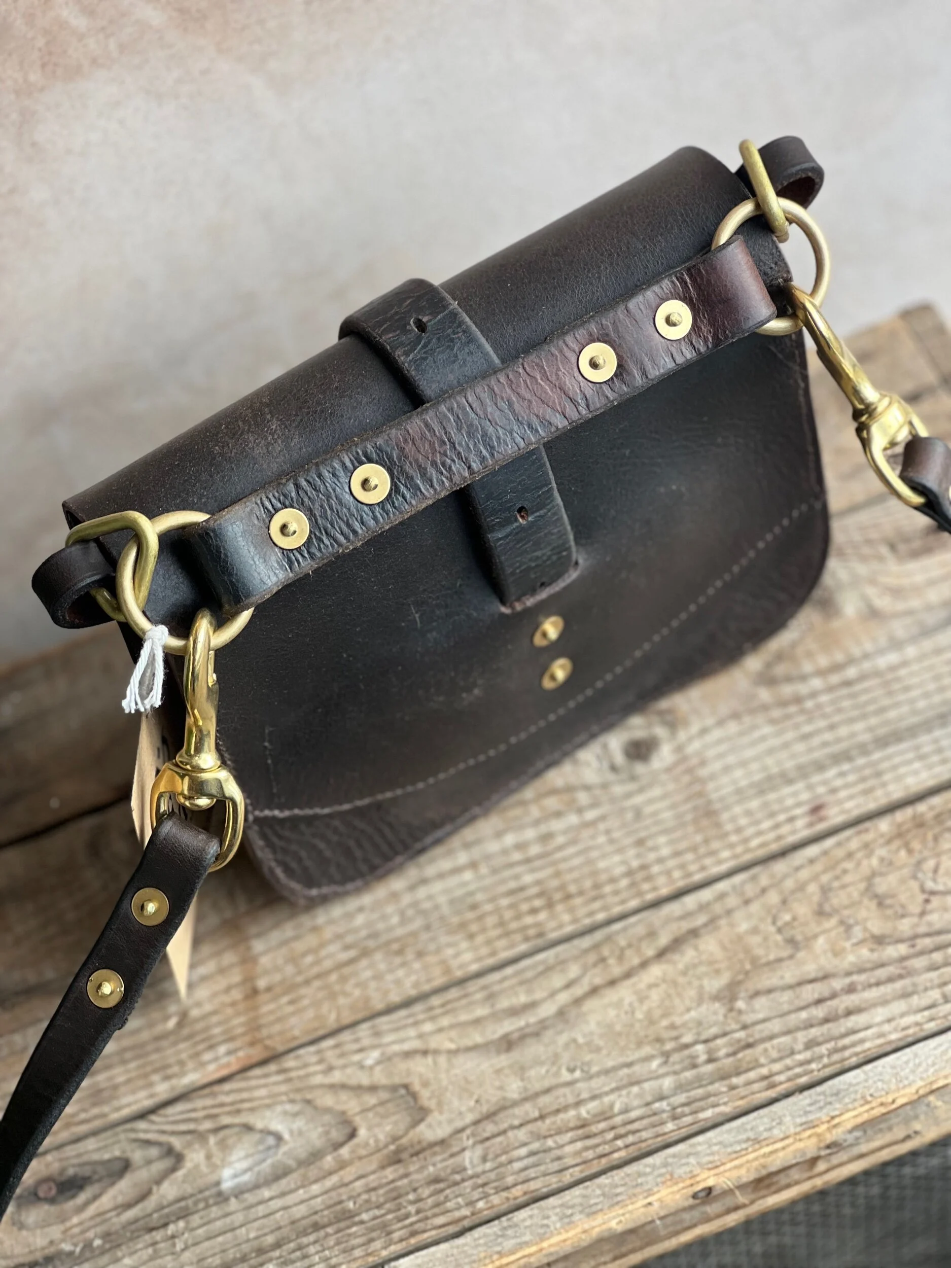 Rag of Colts handmade hand stitched repurposed vintage leather saddle bag handbag