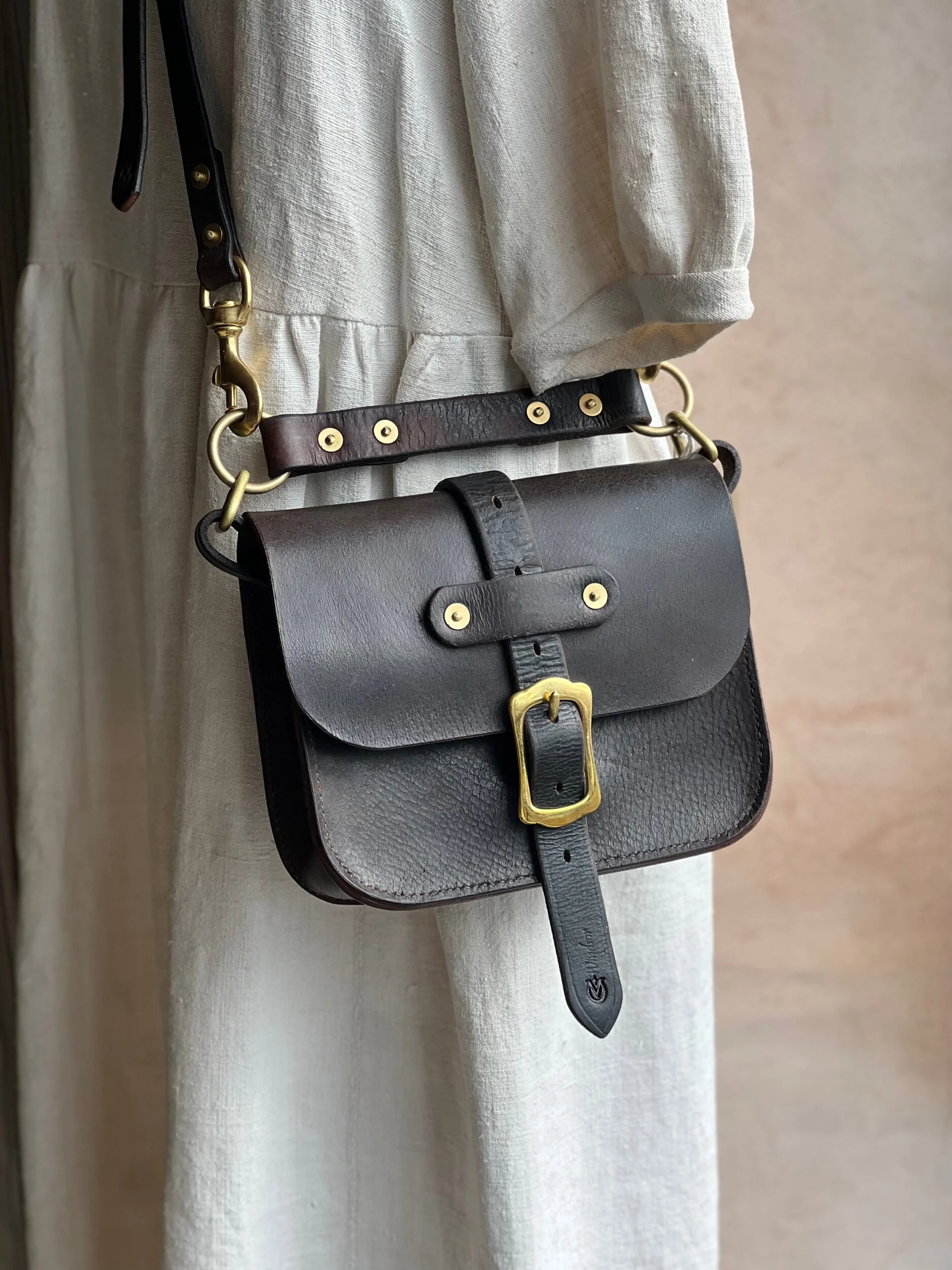 Rag of Colts handmade hand stitched repurposed vintage leather saddle bag handbag