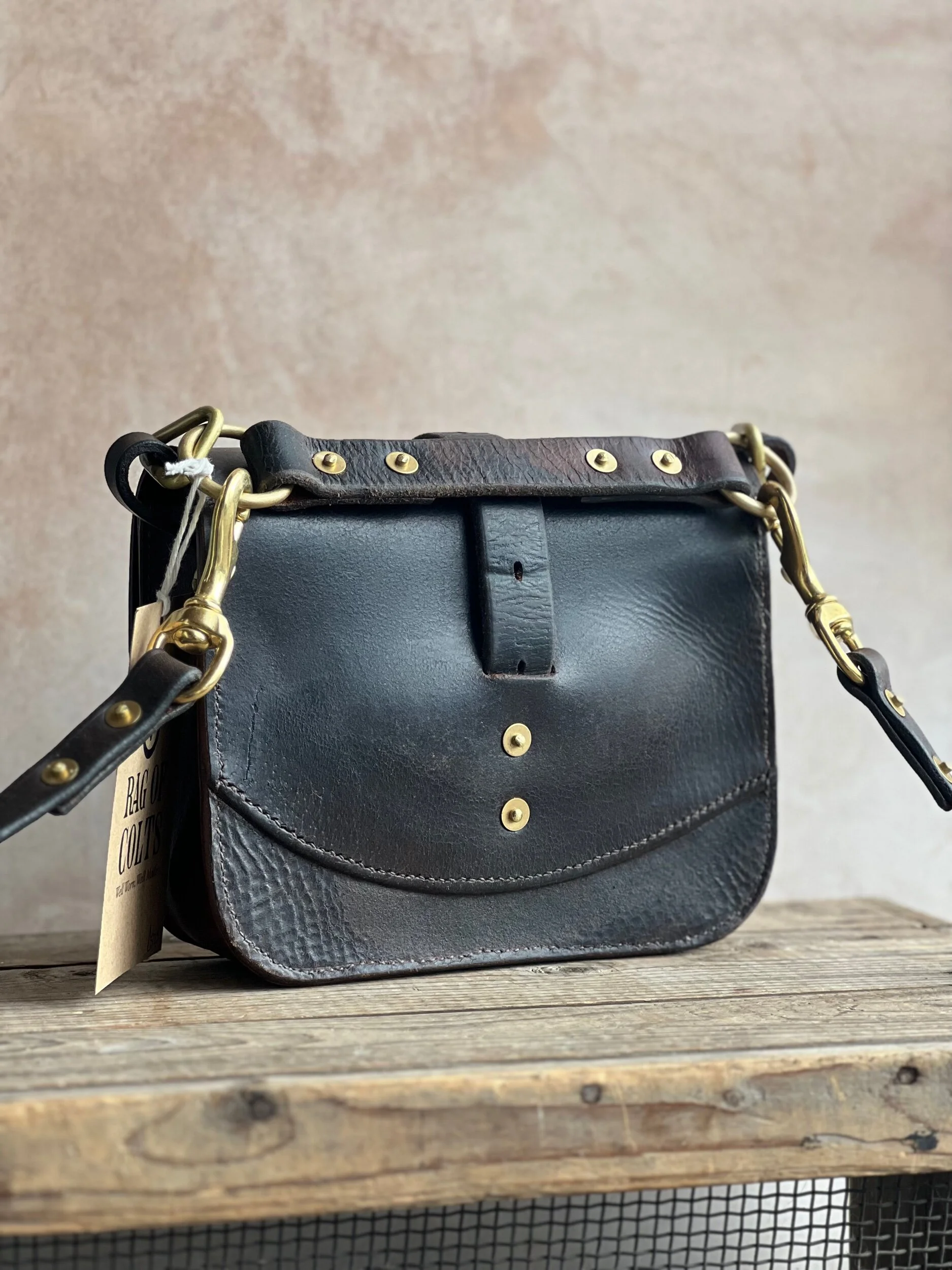 Rag of Colts handmade hand stitched repurposed vintage leather saddle bag handbag