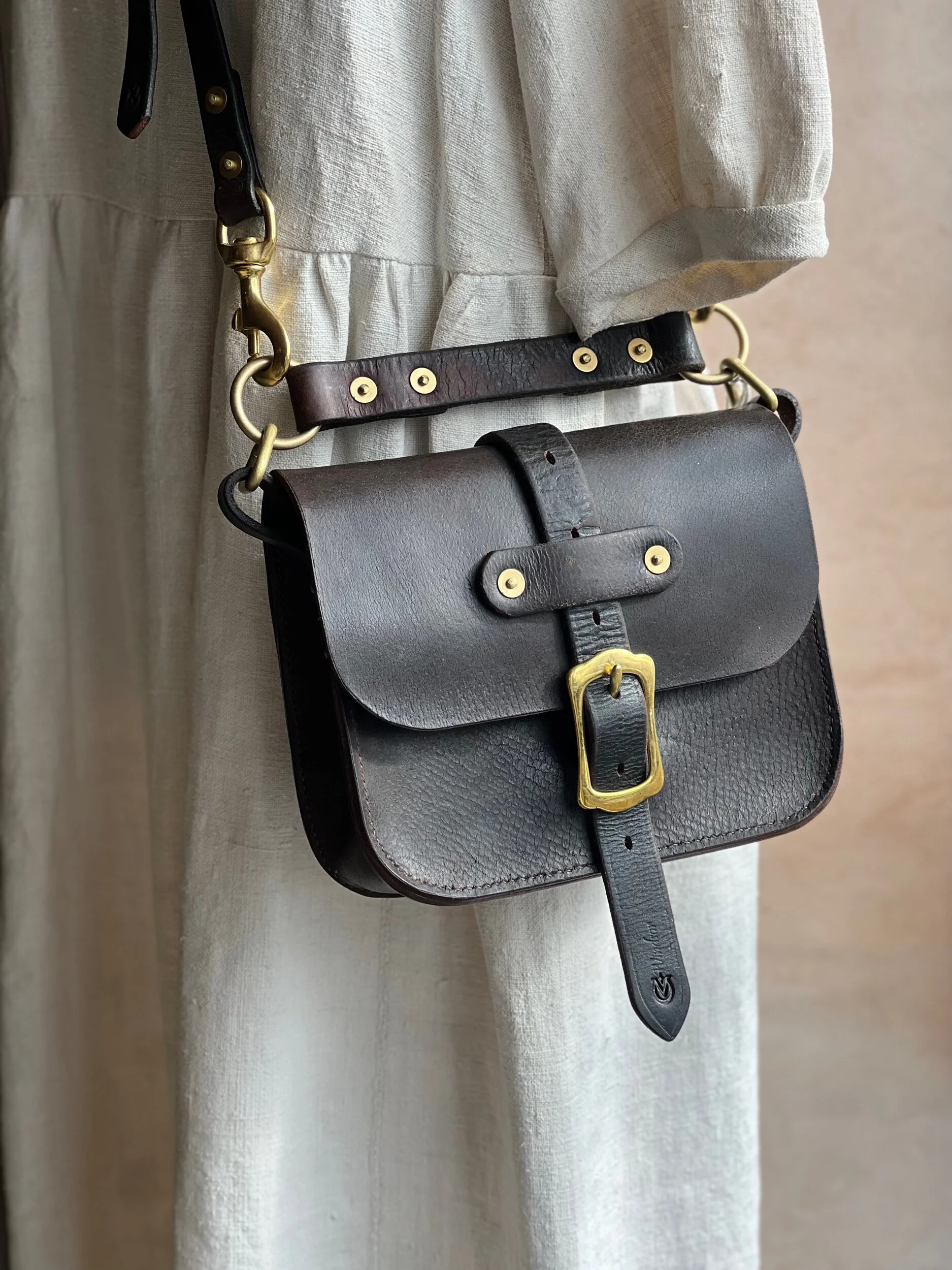 Rag of Colts handmade hand stitched repurposed vintage leather saddle bag handbag