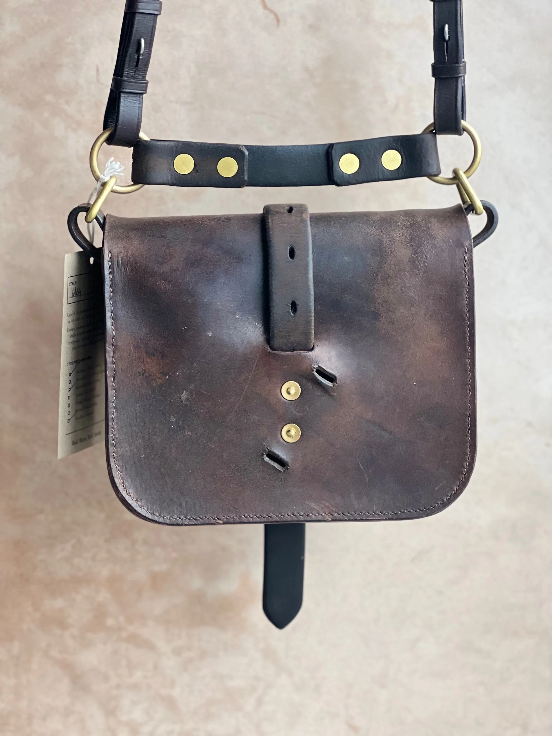 Rag of Colts handmade hand stitched repurposed vintage leather saddle bag handbag