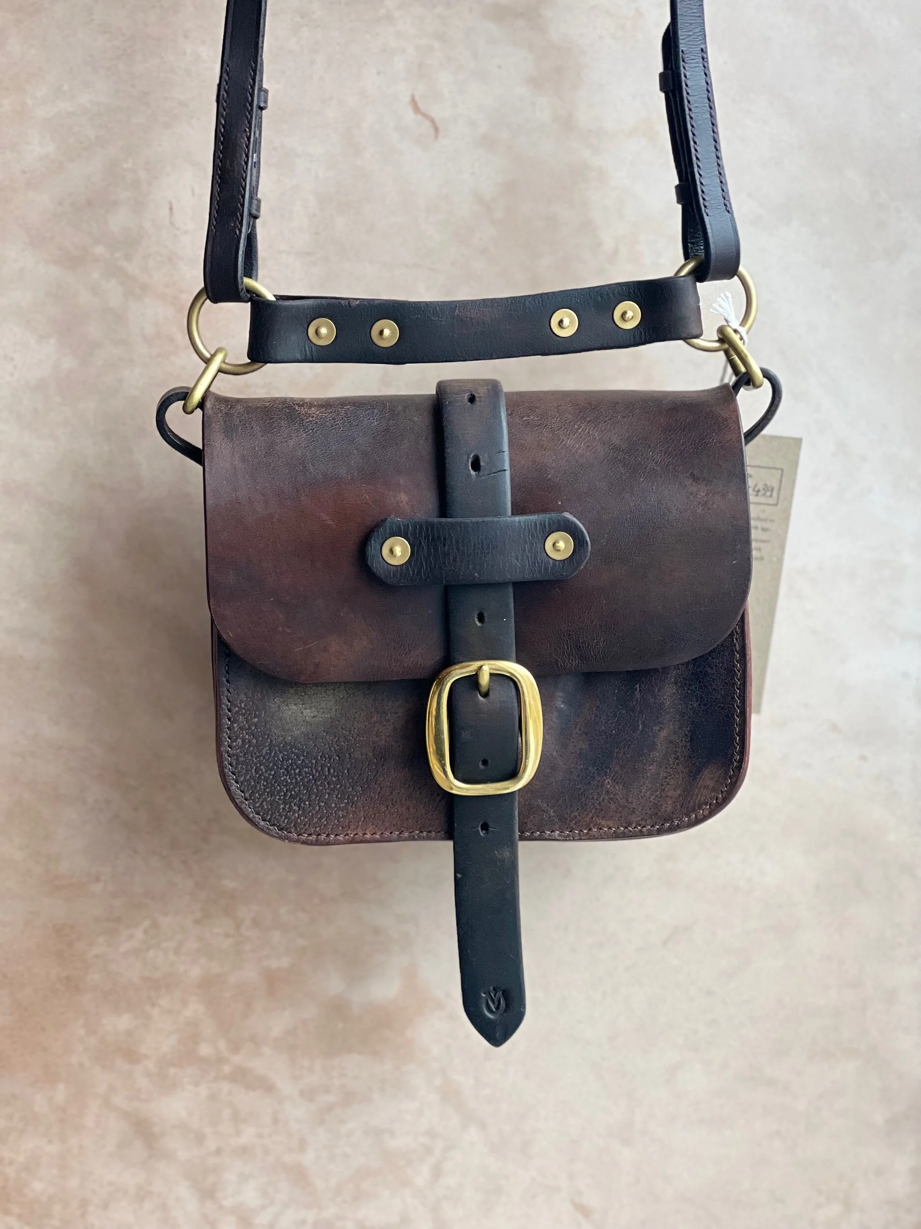 Rag of Colts handmade hand stitched repurposed vintage leather saddle bag handbag