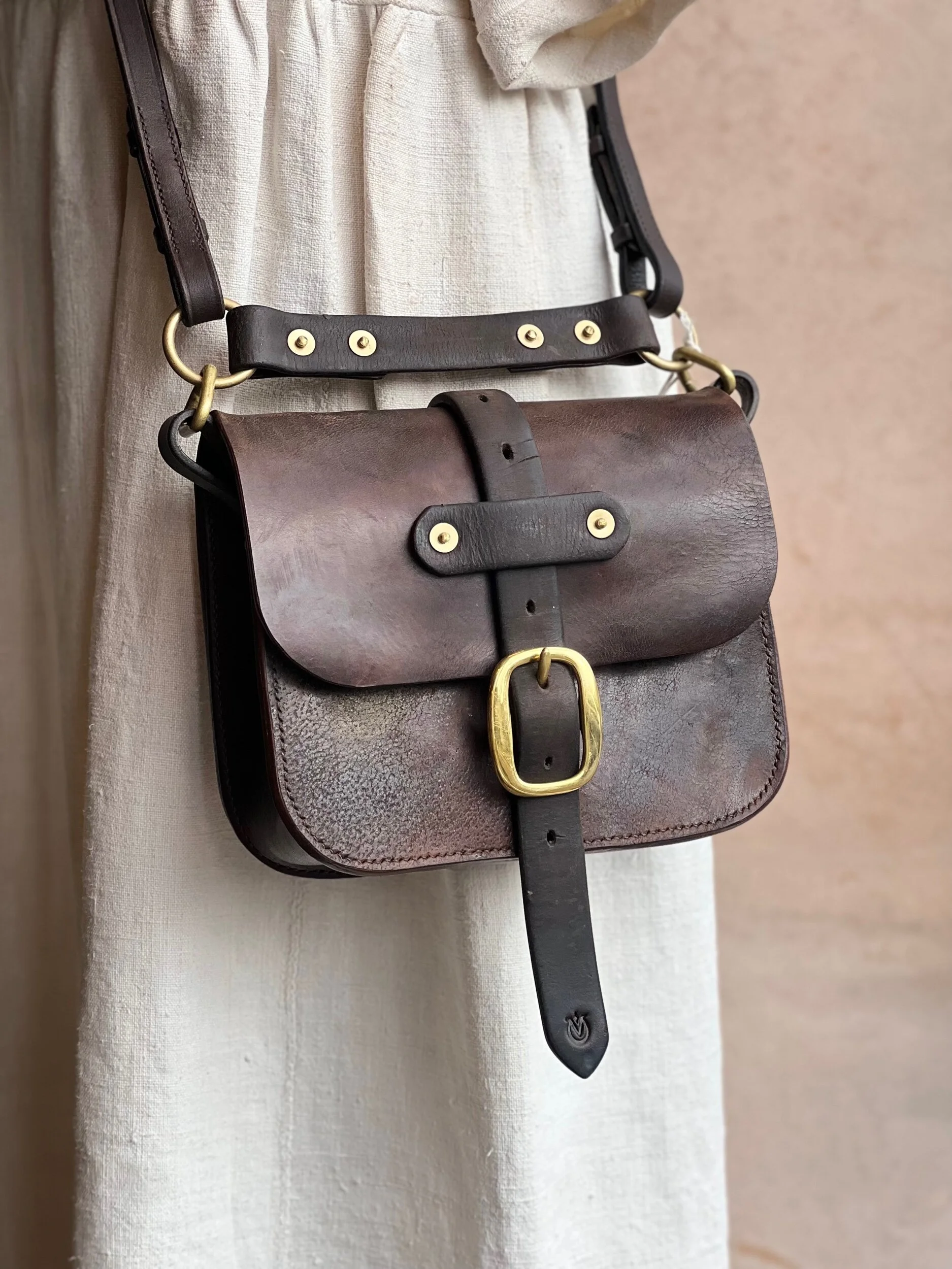 Rag of Colts handmade hand stitched repurposed vintage leather saddle bag handbag