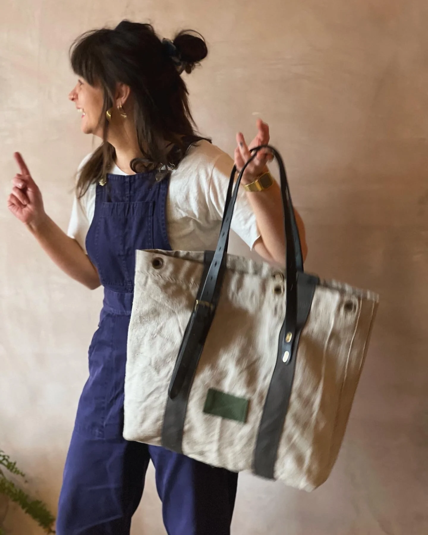 Rag of Colts handmade repurposed vintage canvas shopper bag