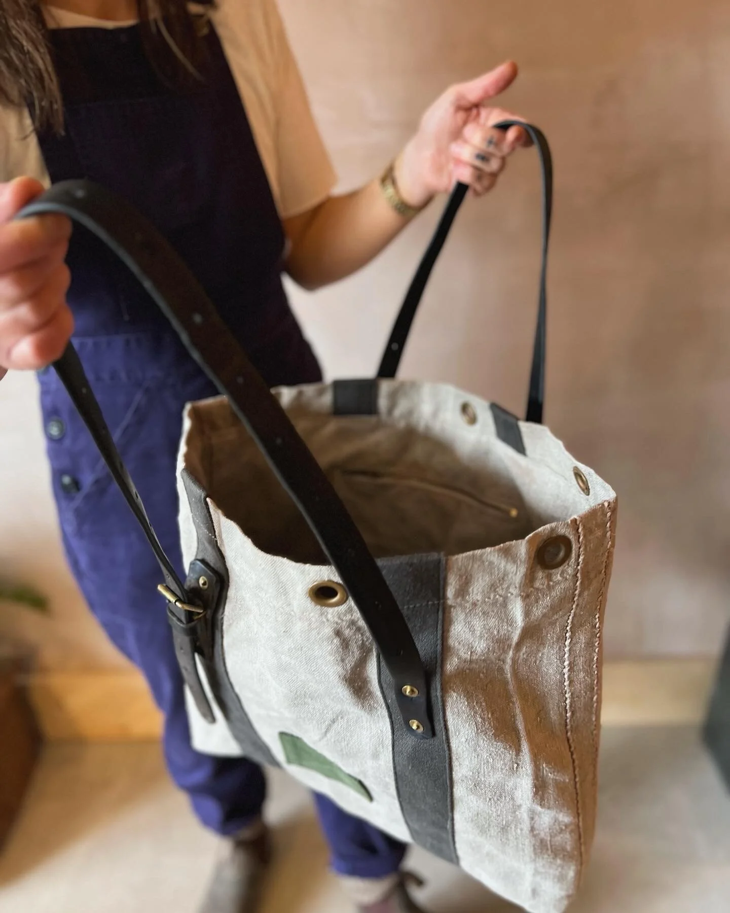 Rag of Colts handmade repurposed vintage canvas shopper bag