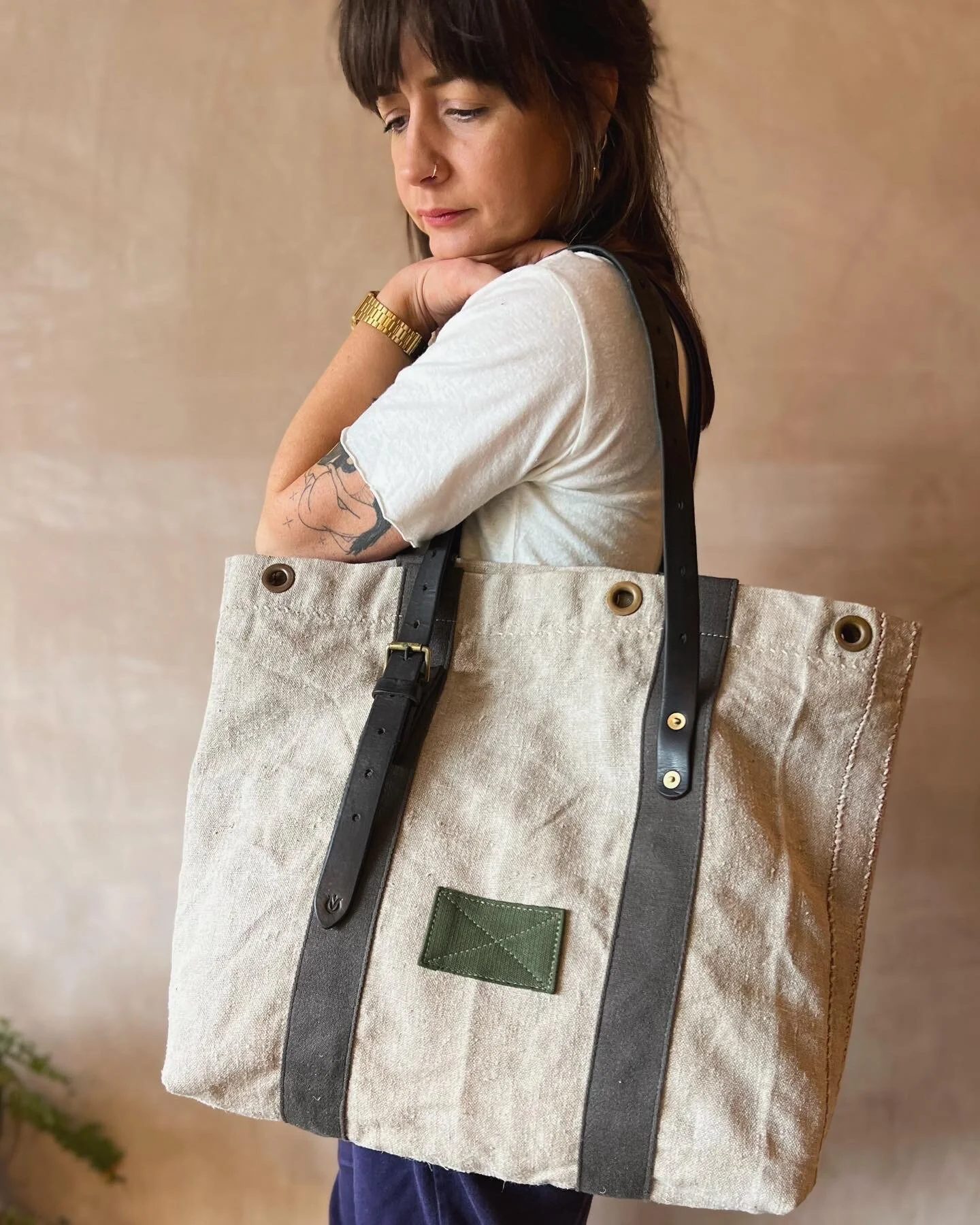 Rag of Colts handmade repurposed vintage canvas shopper bag