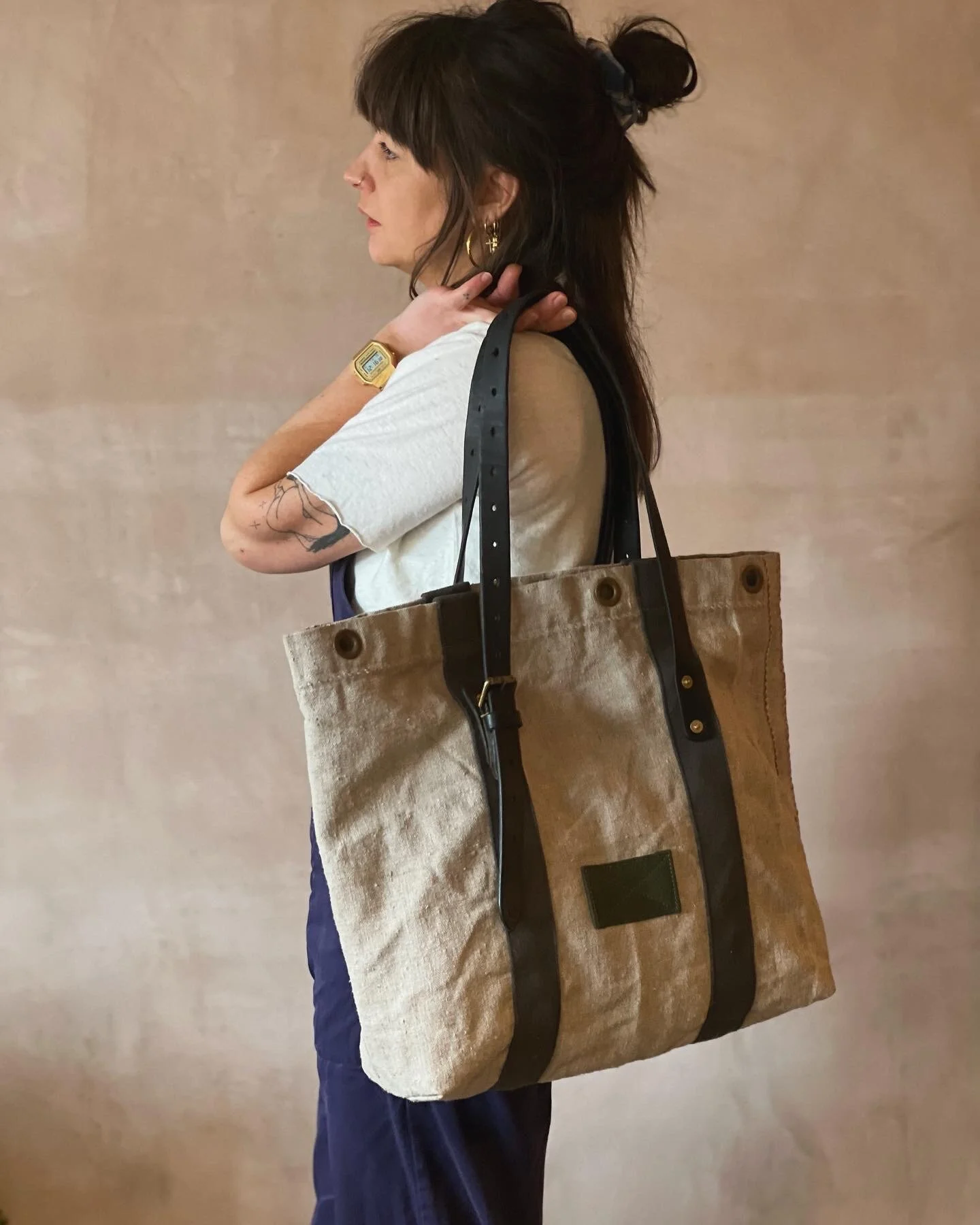 Rag of Colts handmade repurposed vintage canvas shopper bag