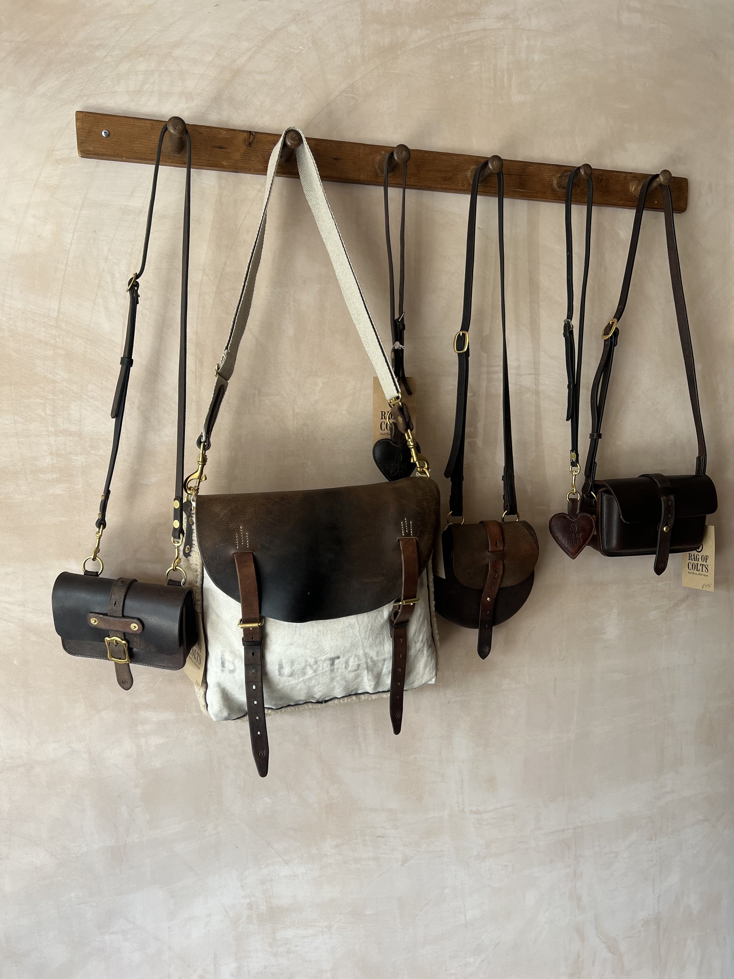 Handmade repurposed leather and canvas messenger bag By Rag of Colts