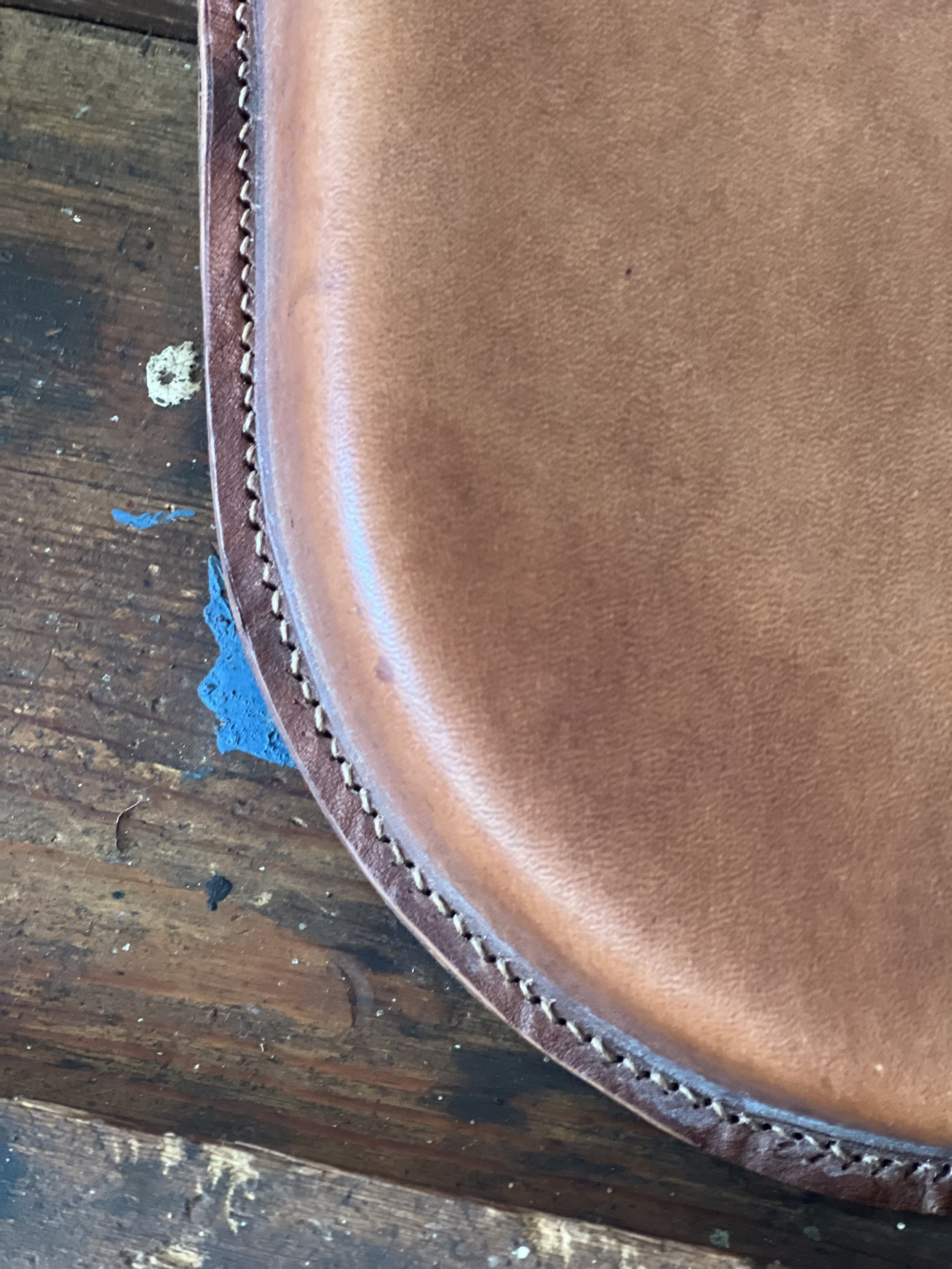 handmade repurposed saddle leather Rowan bag by rag of colts