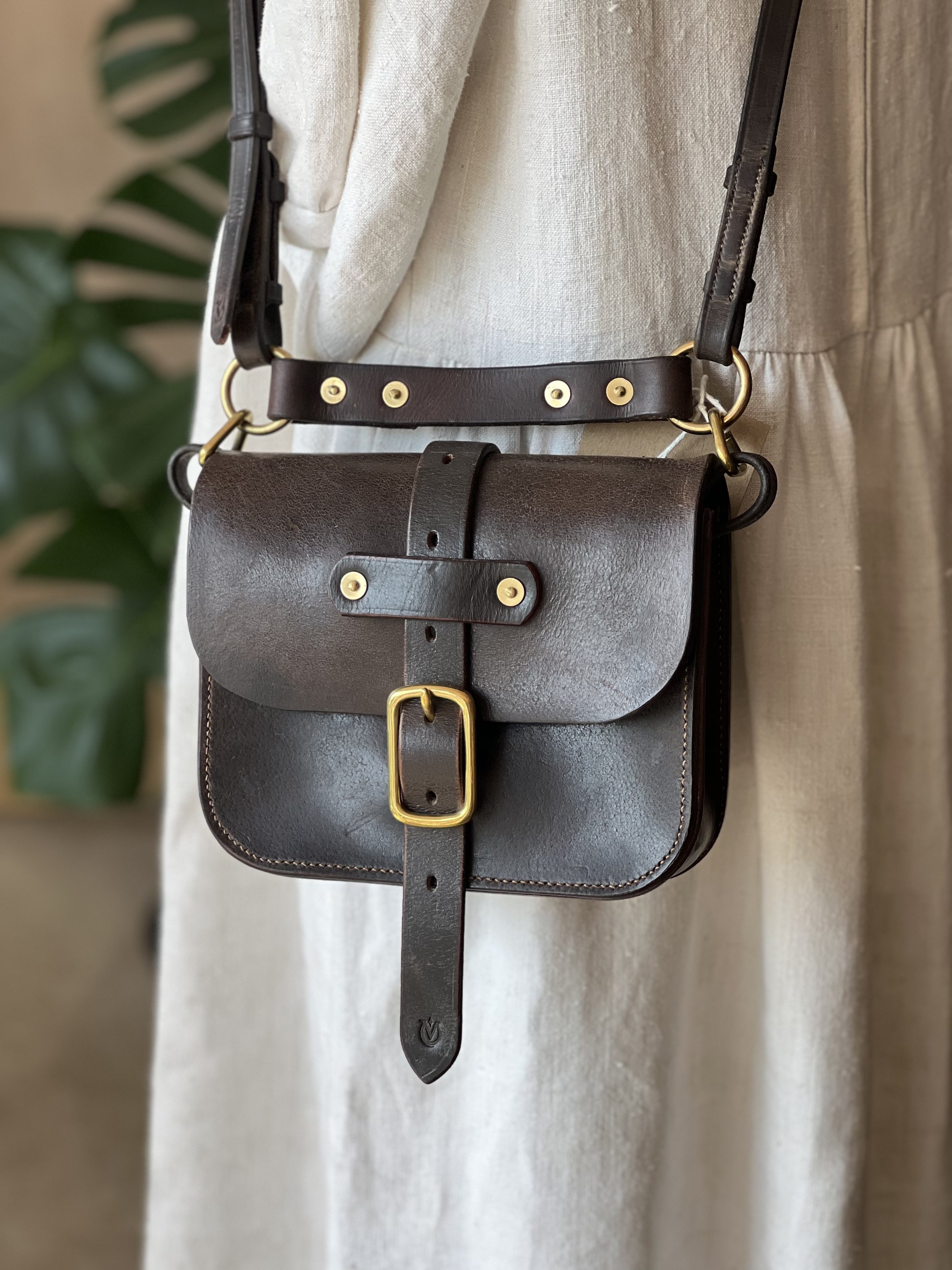 handmade rag of colts repurposed saddle leather handbag