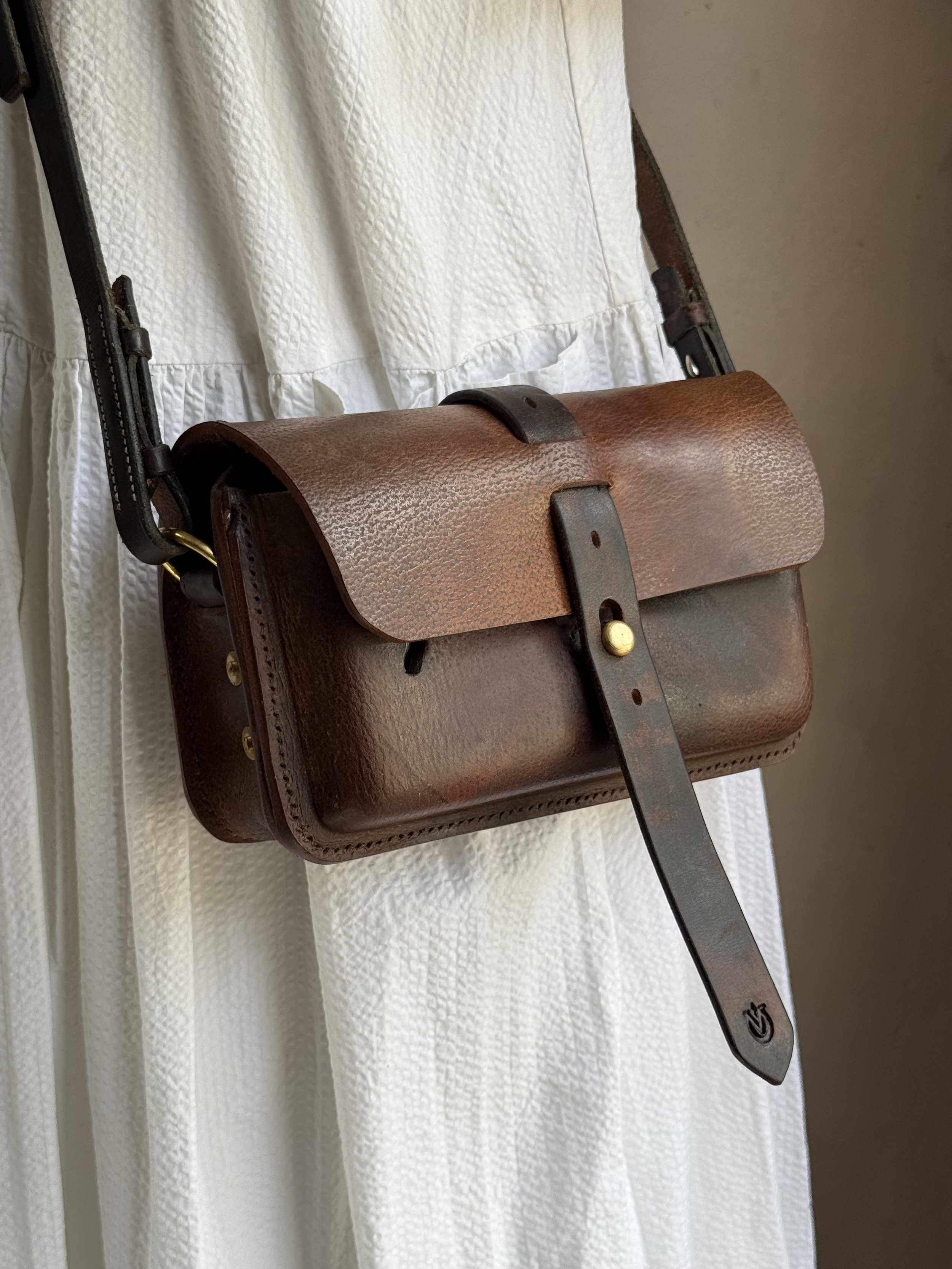 Rag of Colts handmade handbag repurposed saddle leather hand stitched