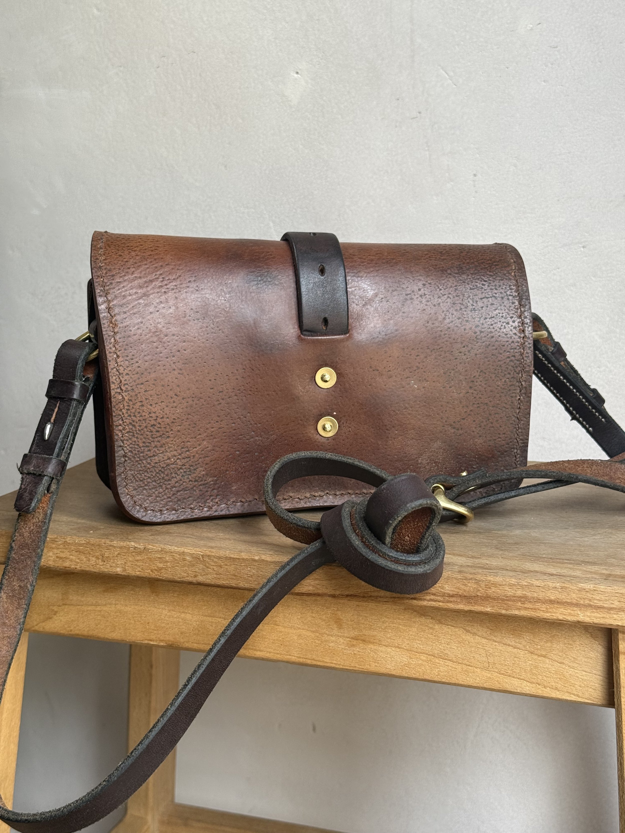 Rag of Colts handmade handbag repurposed saddle leather hand stitched