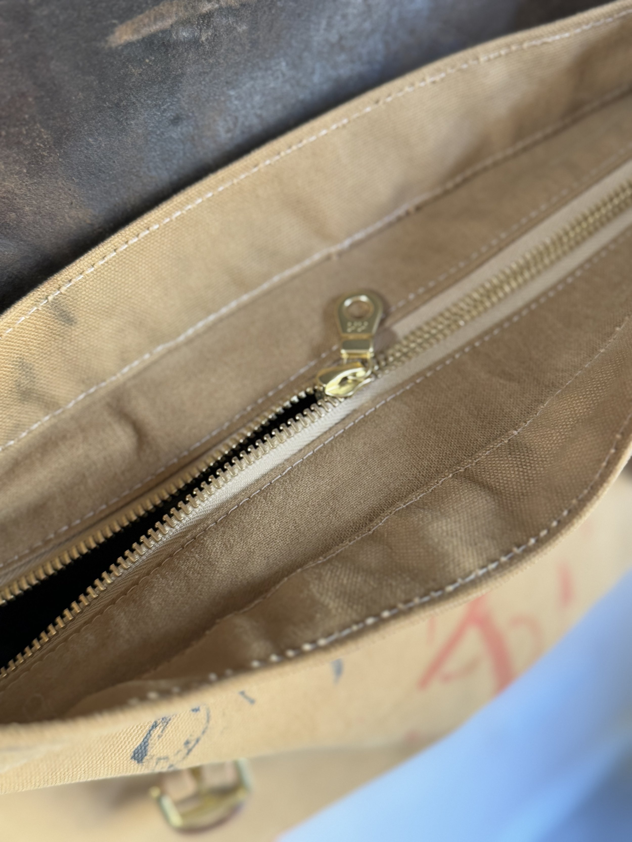 Rag of Colts Handmade Cross Body Repurposed Saddle Leather and Vintage Military Canvas Messenger Bag