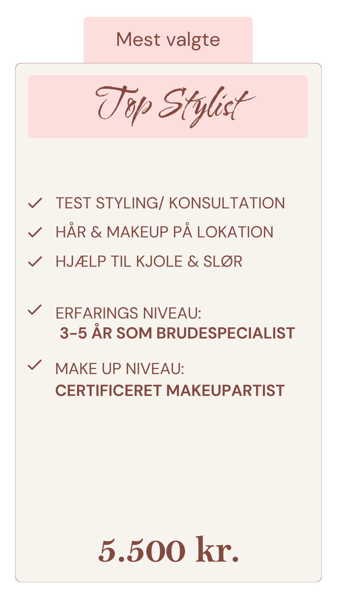 Hvad koster en hår og makeupartist til bryllup?