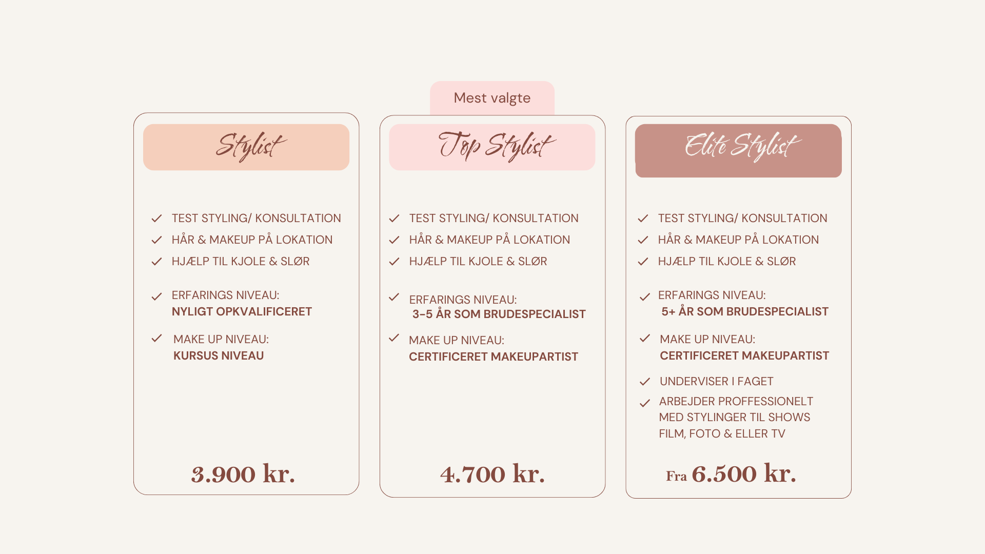 hvad koster hår og makeup til bryllup?